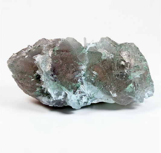 New Find Orange-Core Multi-Colored Fluorite x Quartz- Longyan | River Walkers Minerals