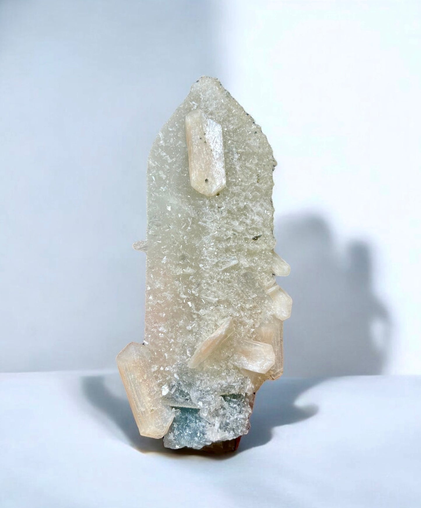 RARE Selenite Scepter Covered In Chalcedony x Stilbite