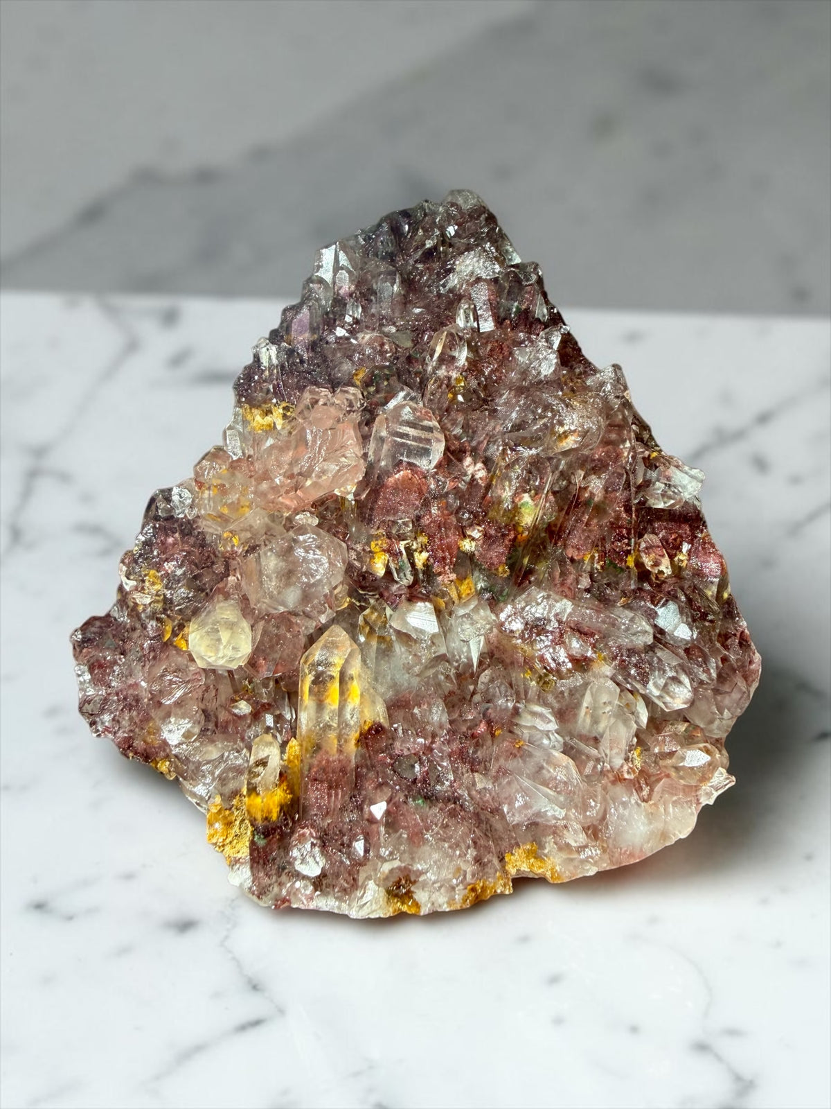 Hematite “Sunset” Phantom Quartz with Goethite & Chlorite- India | River Walkers Minerals