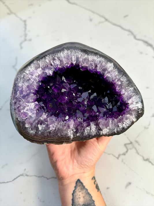 Top Quality “Grape Jelly” Amethyst with Agate- Uruguay | River Walkers Minerals