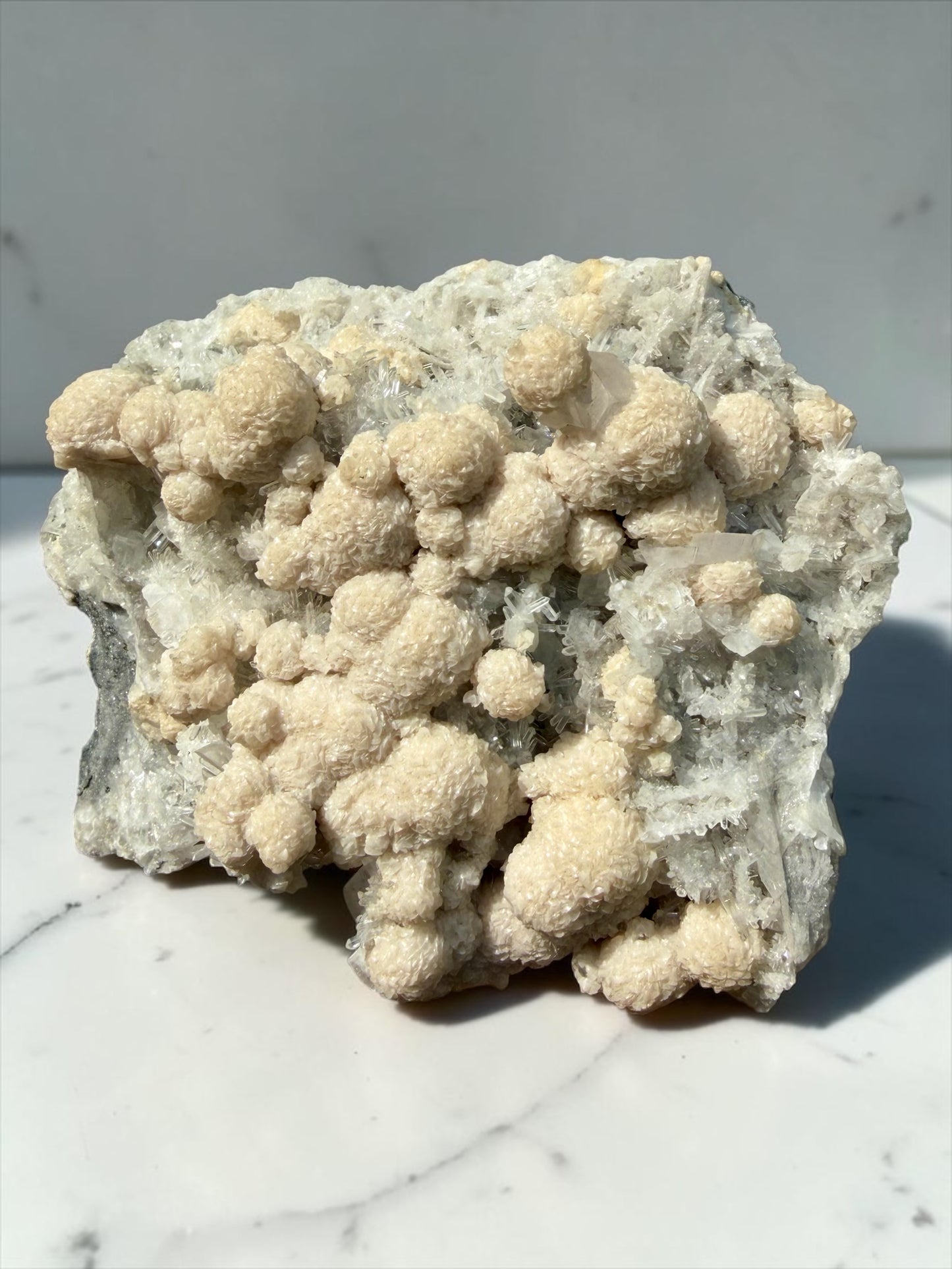 Dolomite on Quartz & UV Calcite- Yaoganxian | River Walkers Minerals