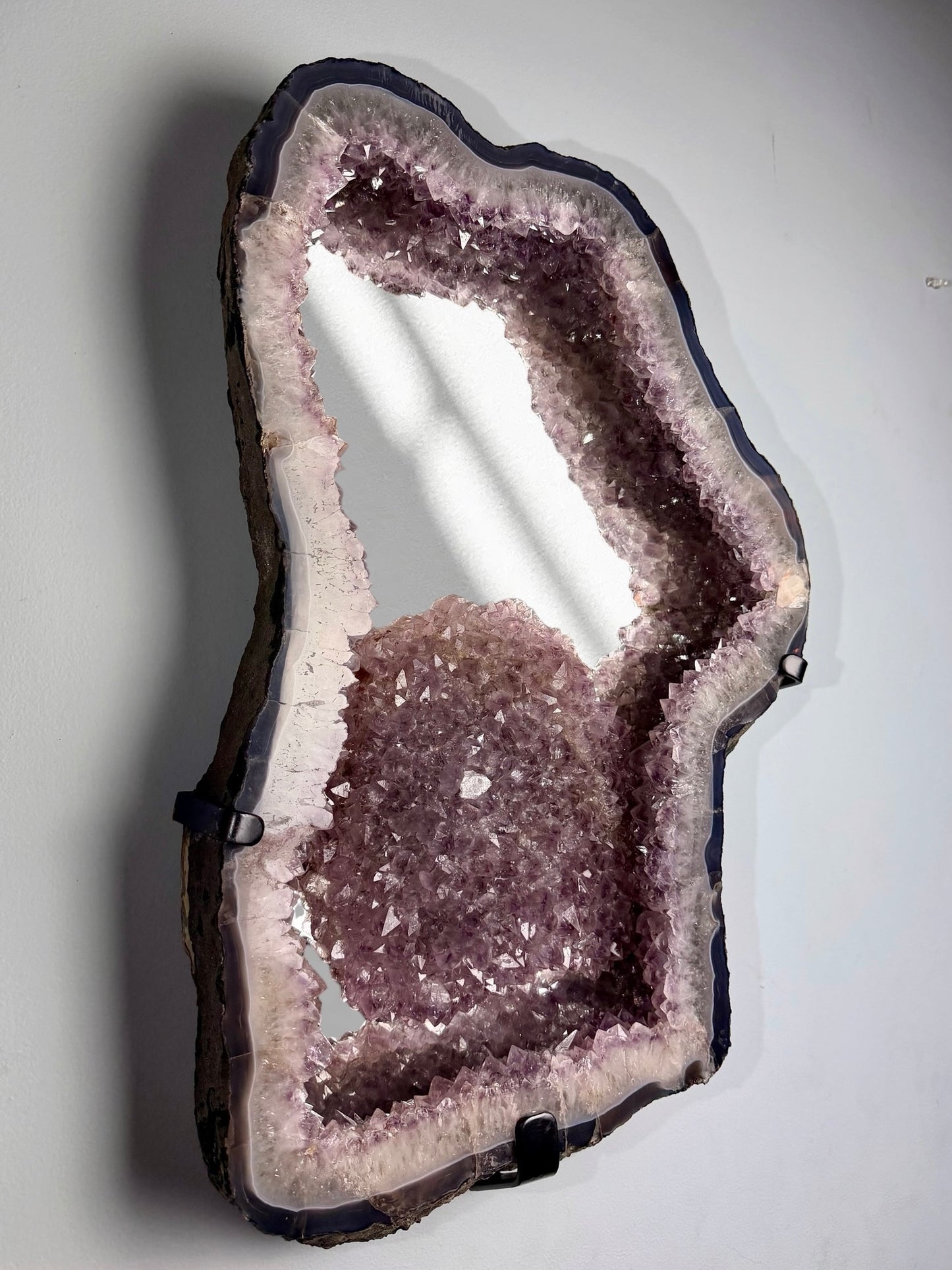 XL Amethyst Mirror With Agate & Hematite