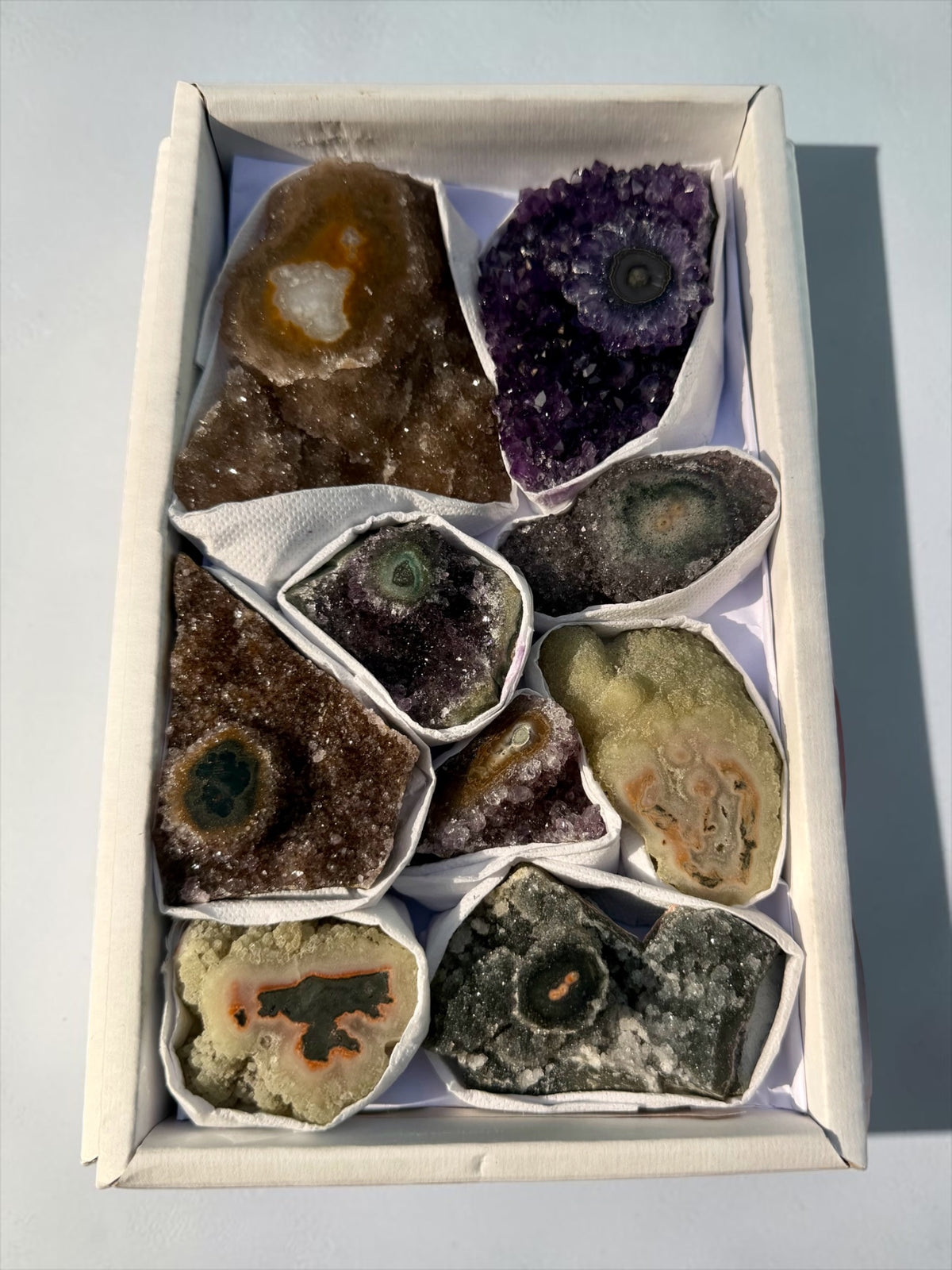 Mixed Flat of Amethyst & Jasper Stalactite "Eyes"- Uruguay | River
Walkers Minerals (Copy)