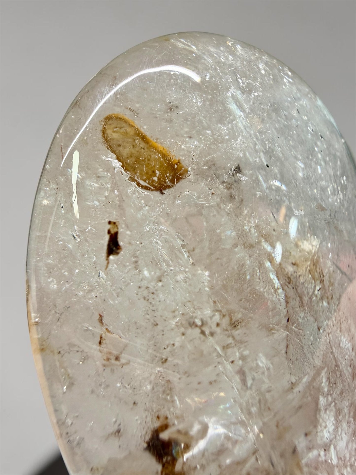 Large Enhydro Quartz With Impressive Golden Bubble- Madagascar | River Walkers Minerals
