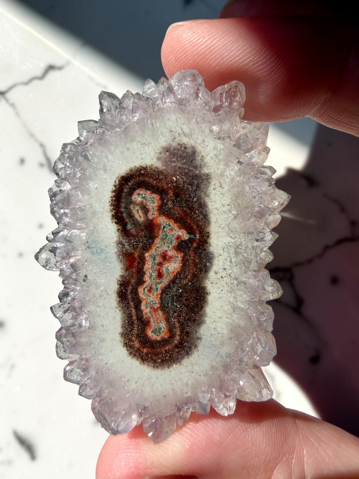 Special Stalactite Slice with Red & Brown Core- Uruguay | River Walkers Minerals