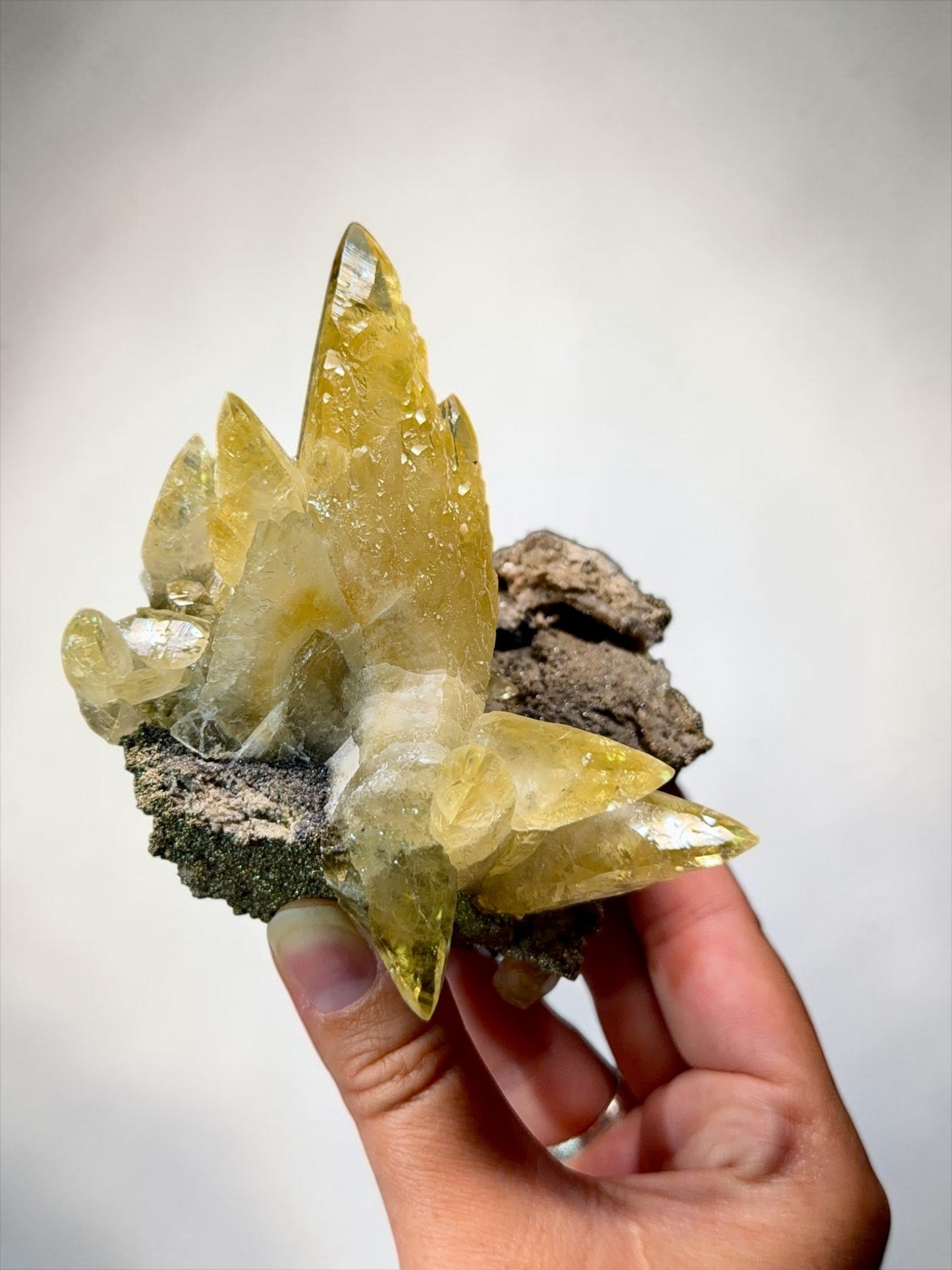 Gemmy Yellow Calcite Cluster- Casteel Mine, Missouri | River Walkers Minerals