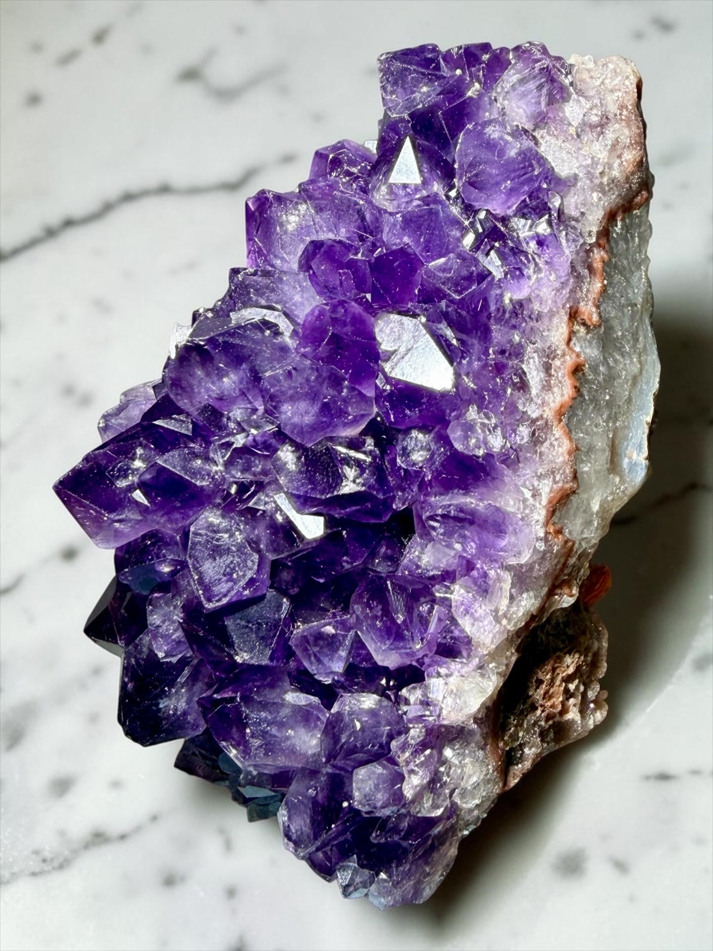Grape Jelly Amethyst on Druzy Calcite Casts