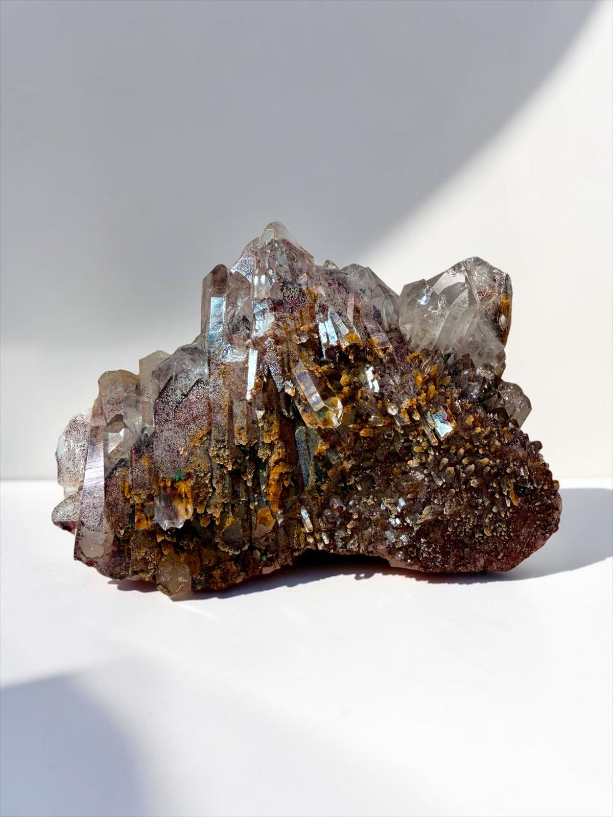 Large Hematite “Sunset” Phantom With Green & Yellow Inclusions- India | River Walkers Minerals