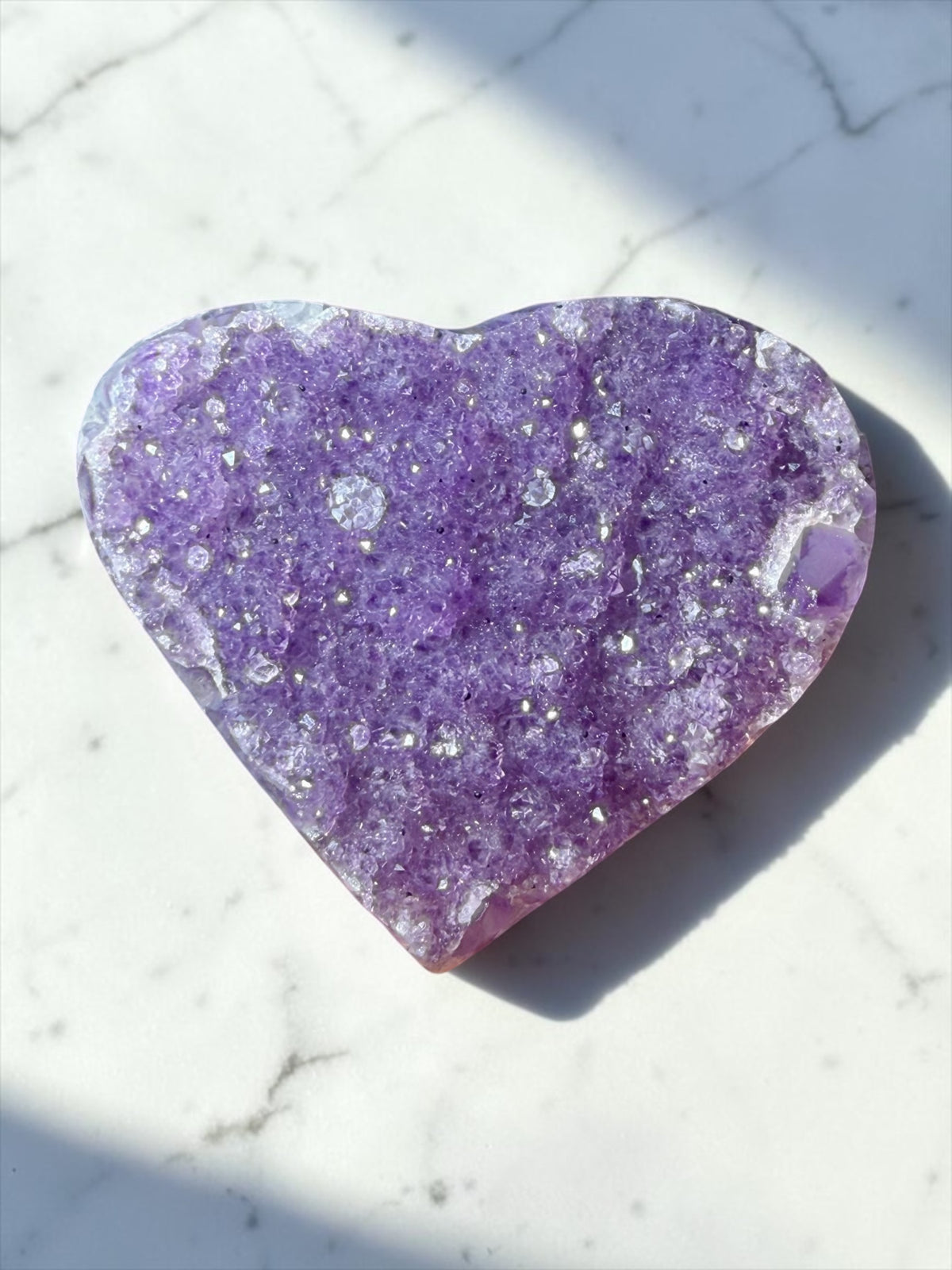 Sugary Amethyst & Quartz Heart- Uruguay | River Walkers Minerals