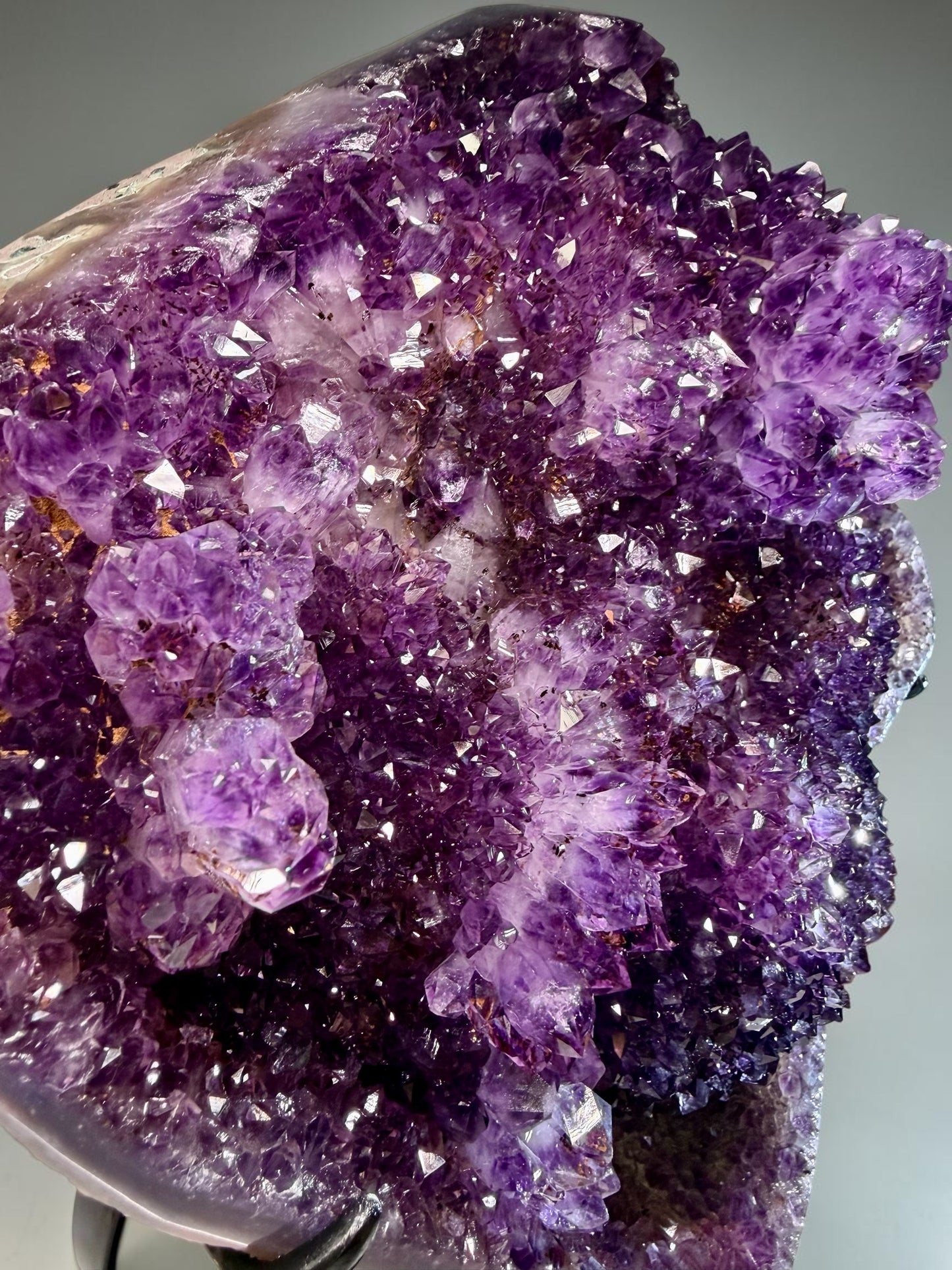 Dramatic Amethyst x Hematite Statement Piece With Custom Base- Brazil | River Walkers Minerals