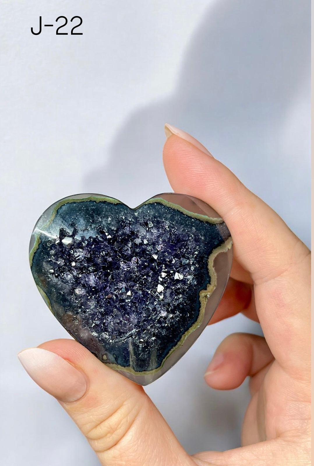 Druzy Rainbow Amethyst x Jasper Hearts 2”