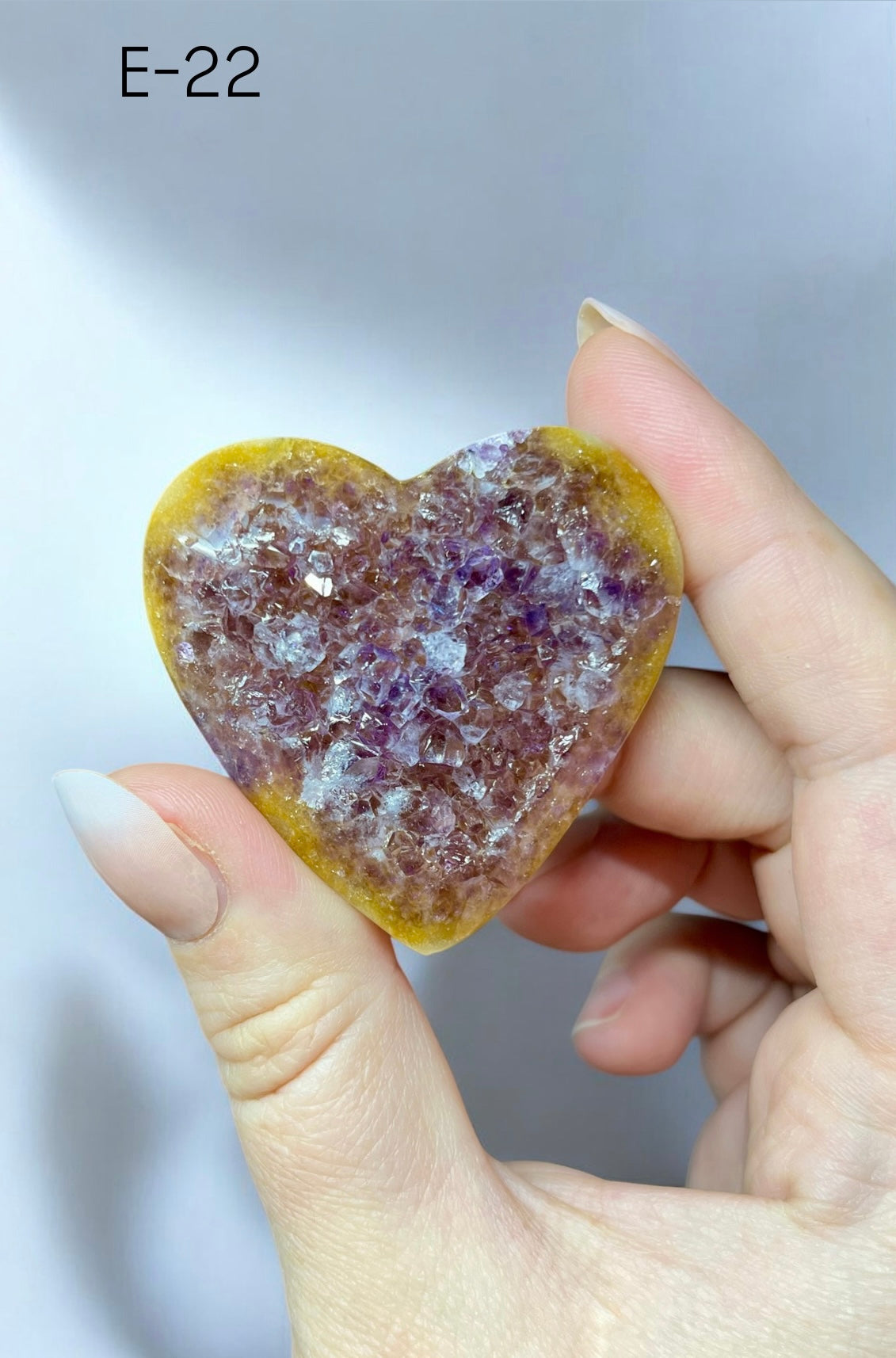 Druzy Rainbow Amethyst x Jasper Hearts 2”