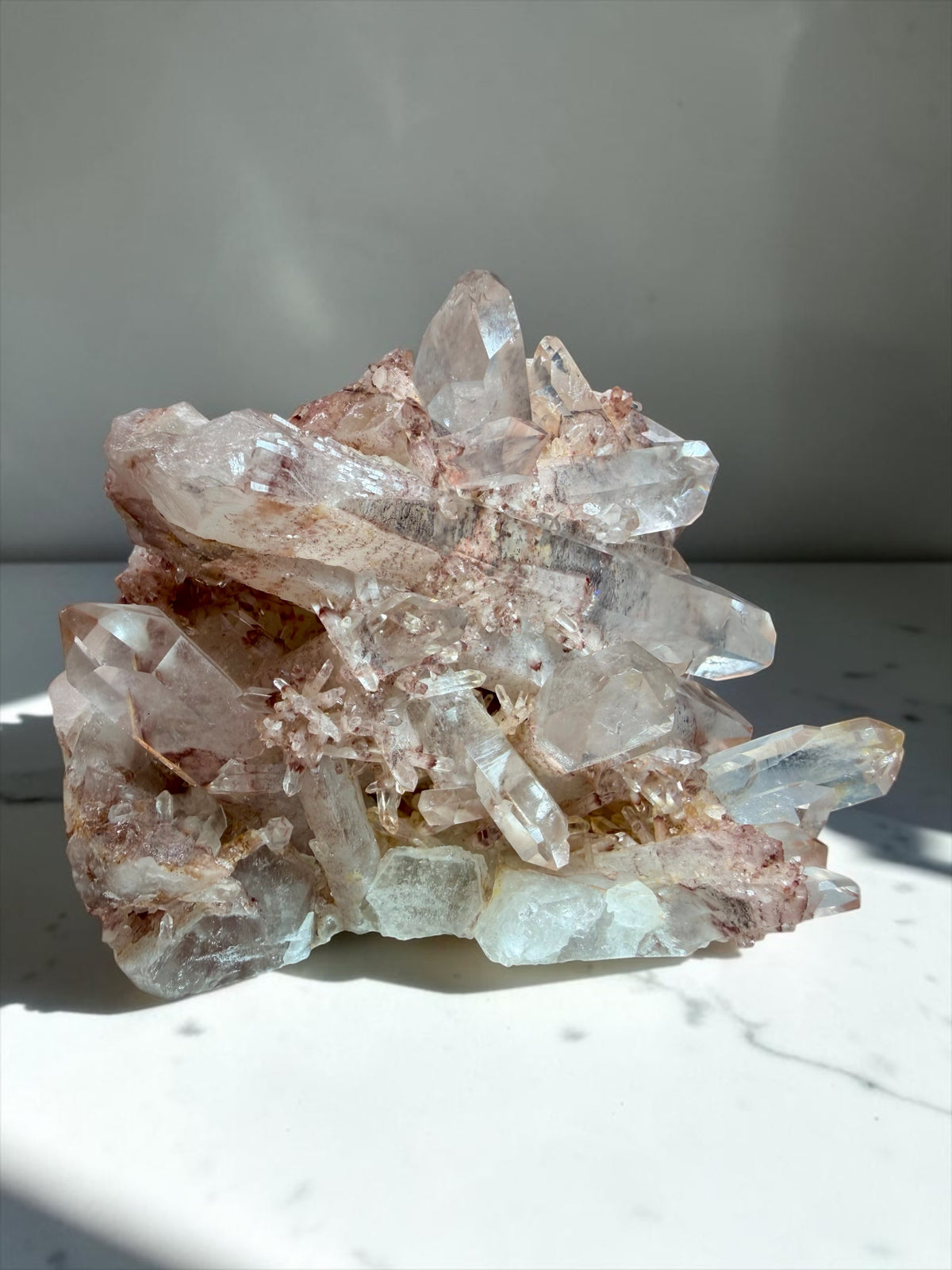 INCREDIBLE Hematite “Sunset” Phantom Quartz With Many Inclusions, DT Points- India | River Walkers Minerals