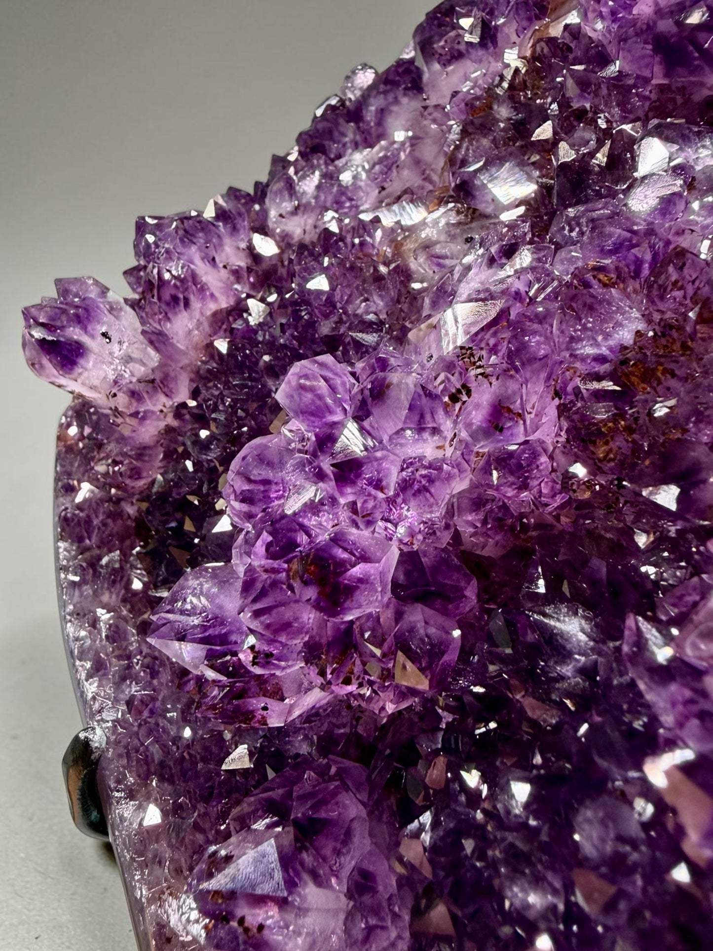 Dramatic Amethyst x Hematite Statement Piece With Custom Base- Brazil | River Walkers Minerals