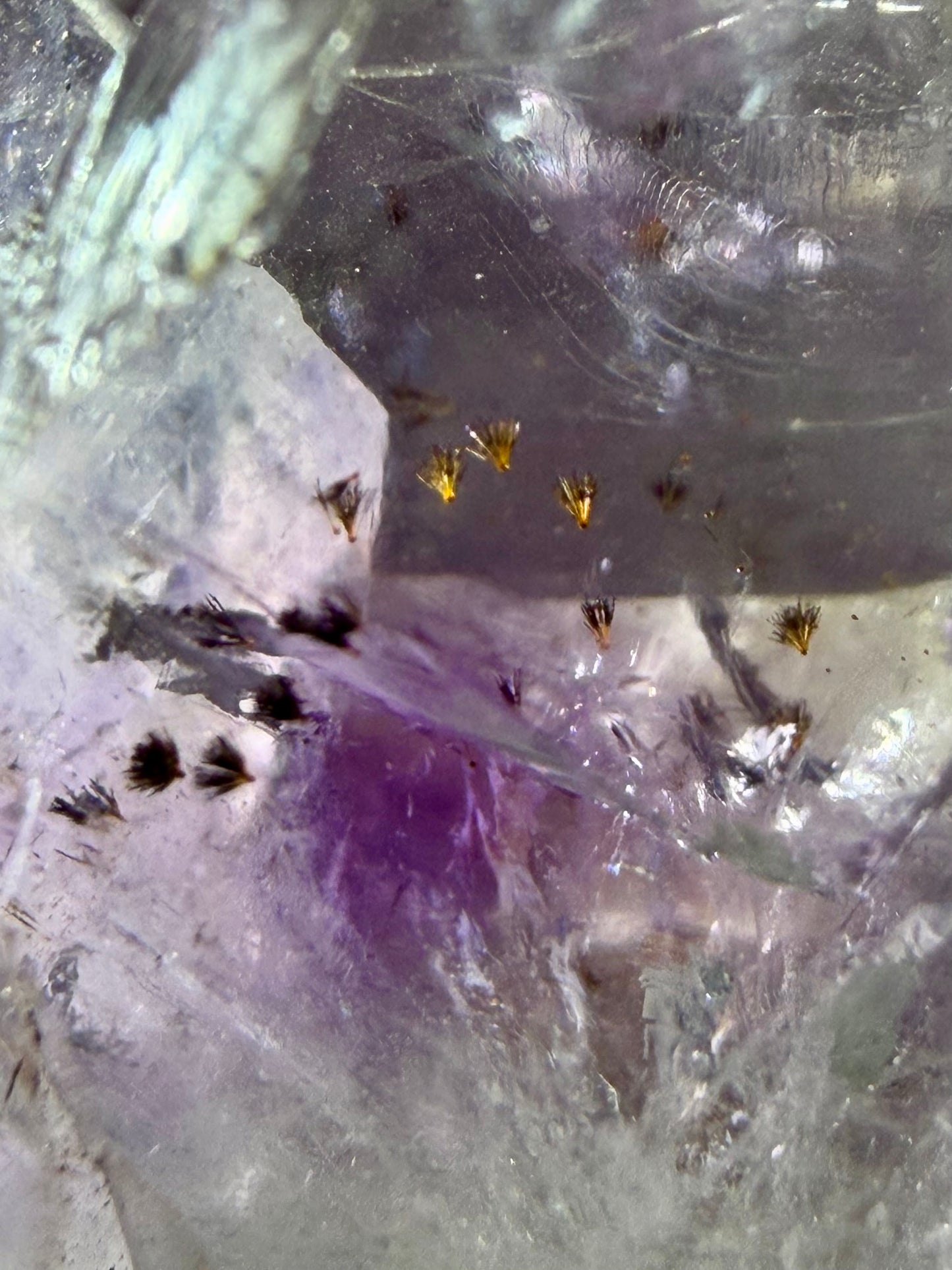 XL Amethyst Mirror With Agate & Hematite