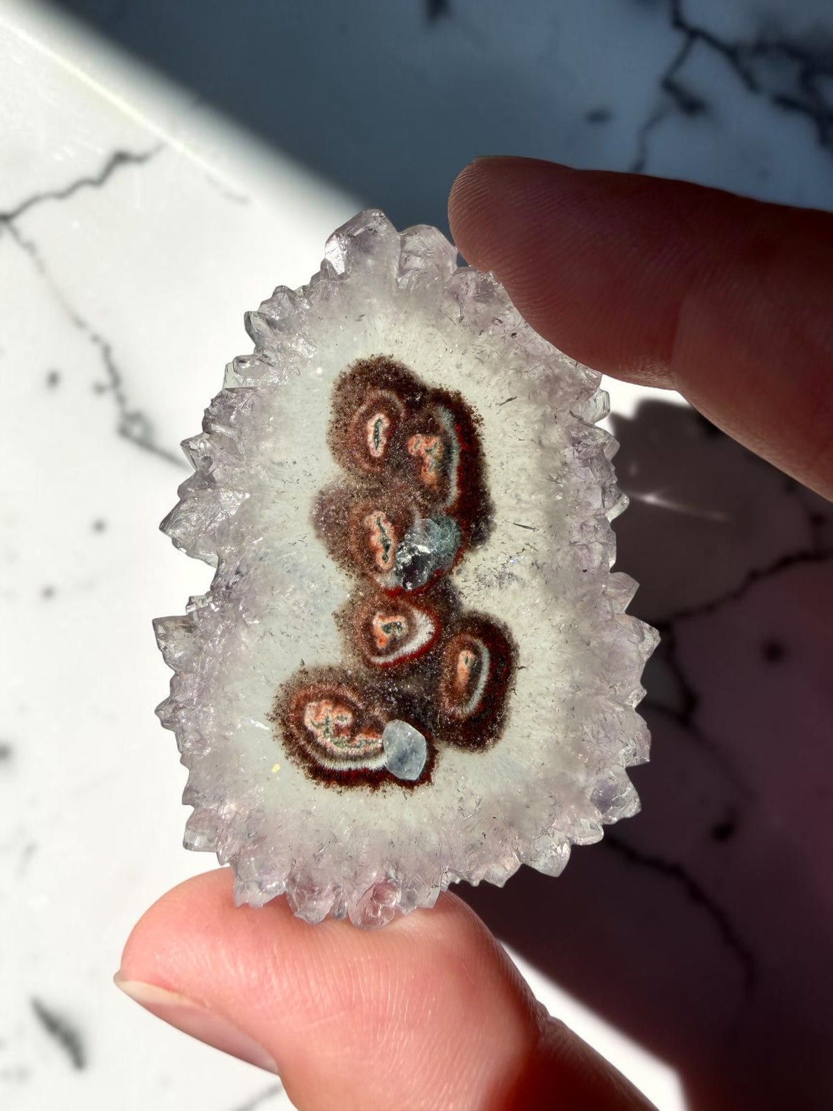 Special Stalactite Slice with Red & Brown Core- Uruguay | River Walkers Minerals