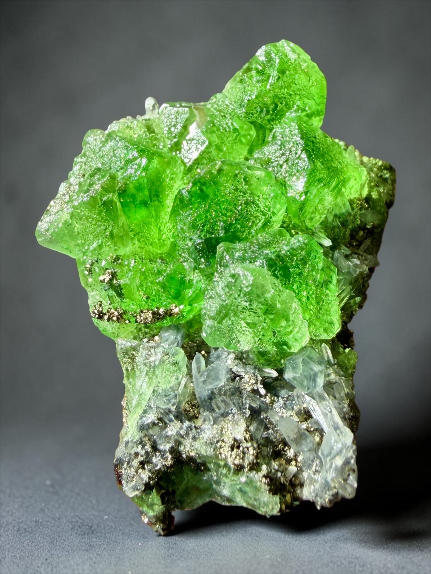 Octahedral Fluorite with Quartz & Pyrite- Peru | River Walkers Minerals
