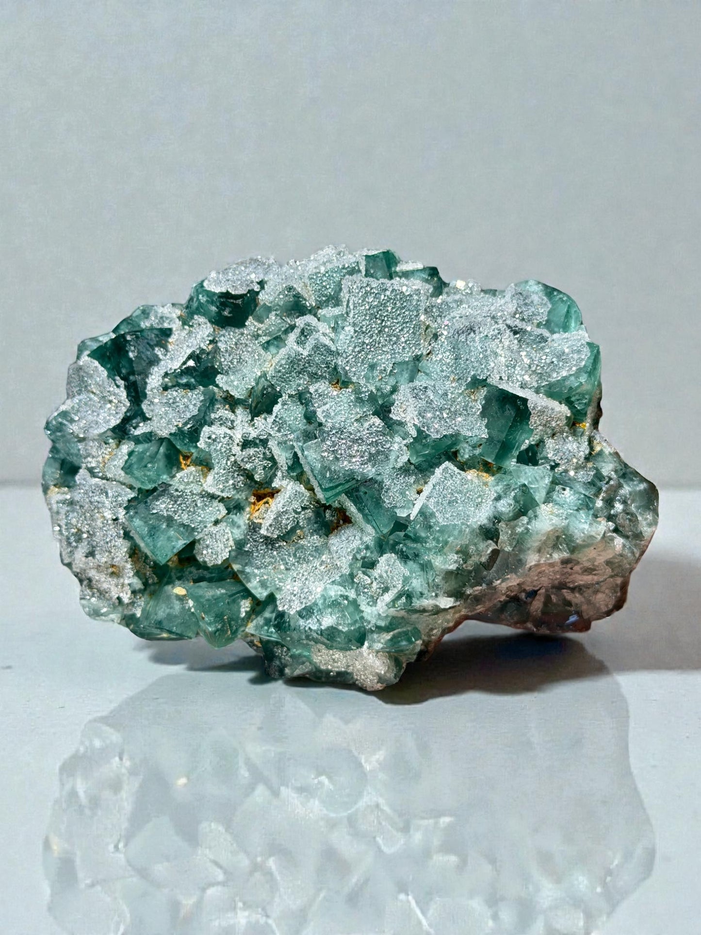 Daylight Reactive Fluorite With Druzy Quartz and Galena- Nigeria | River Walkers Minerals