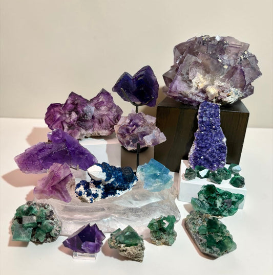 Premium Fluorite Collection Lot- 21 Specimens from World-Famous Localities | River Walkers Minerals