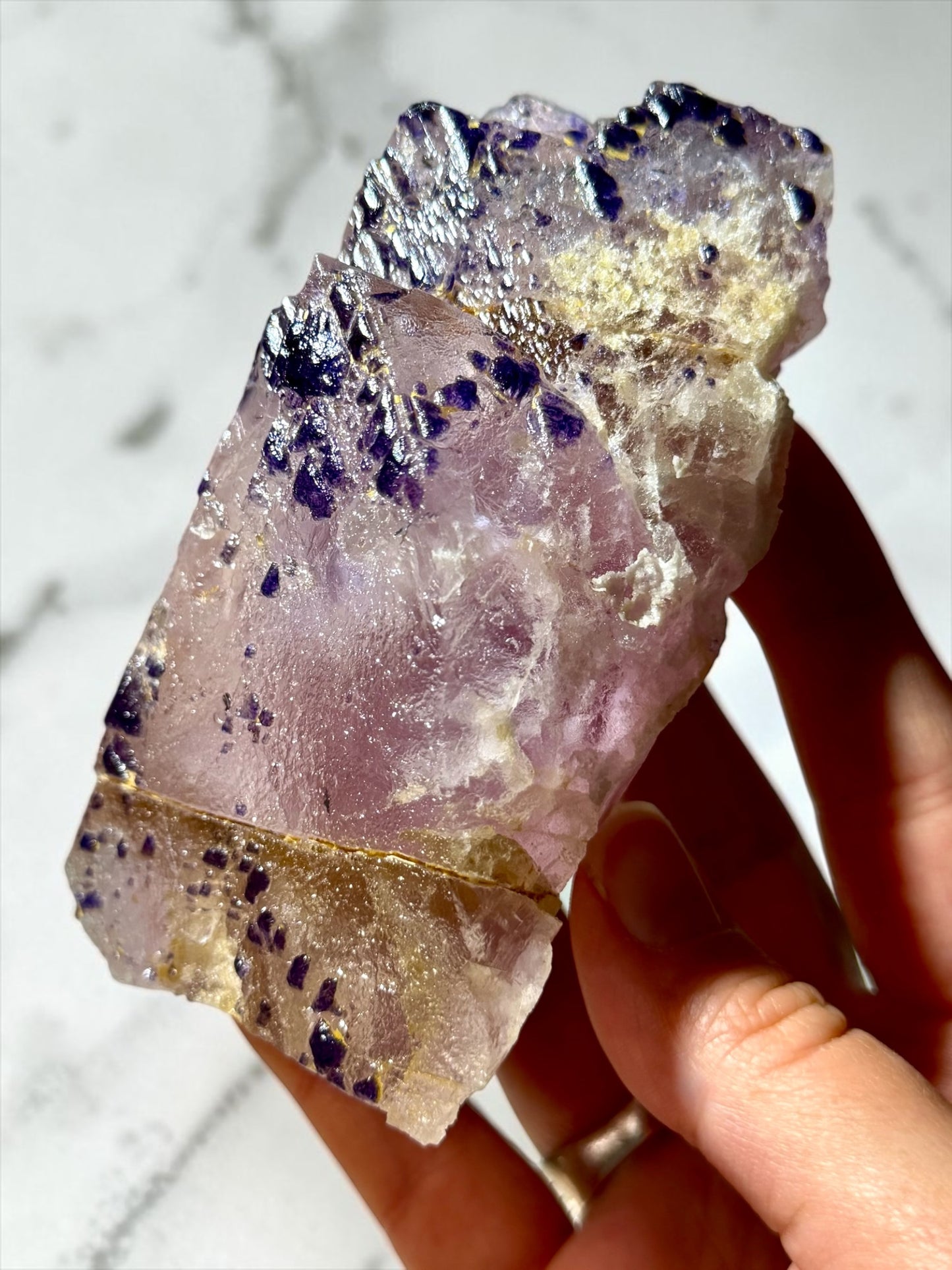 Strange Polka-Dotted Pink Fluorite- Huanggangliang | River Walkers Minerals