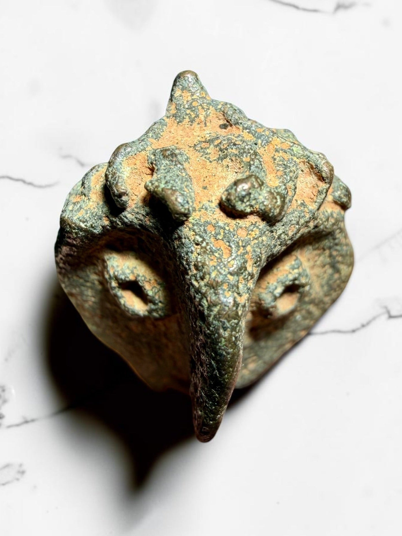 Ancient Bronze Face Amulet/ Fitting- Near East, 1000-500 BCE | River Walkers Minerals
