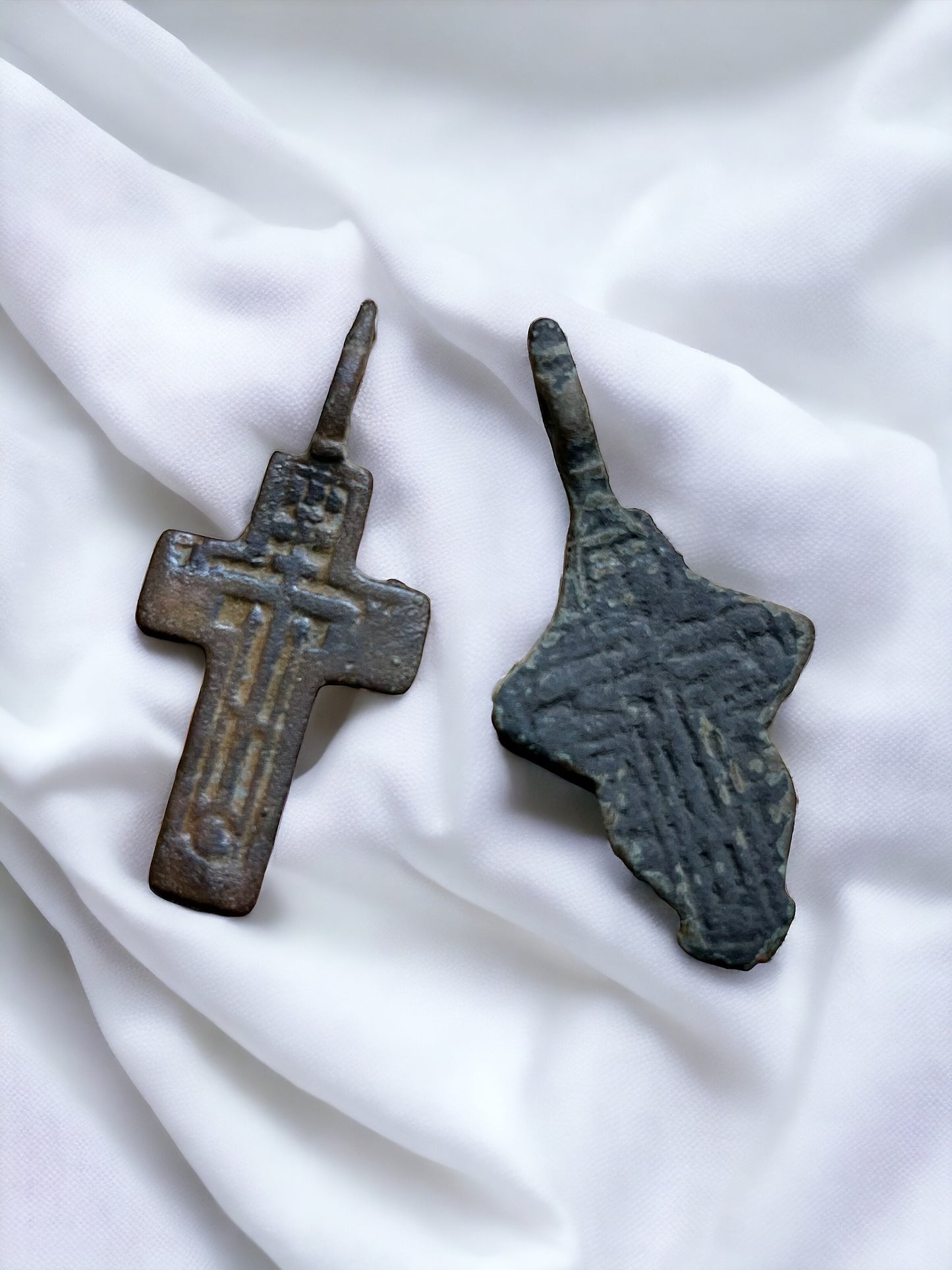 2 Medieval Byzantine Cross Pendants