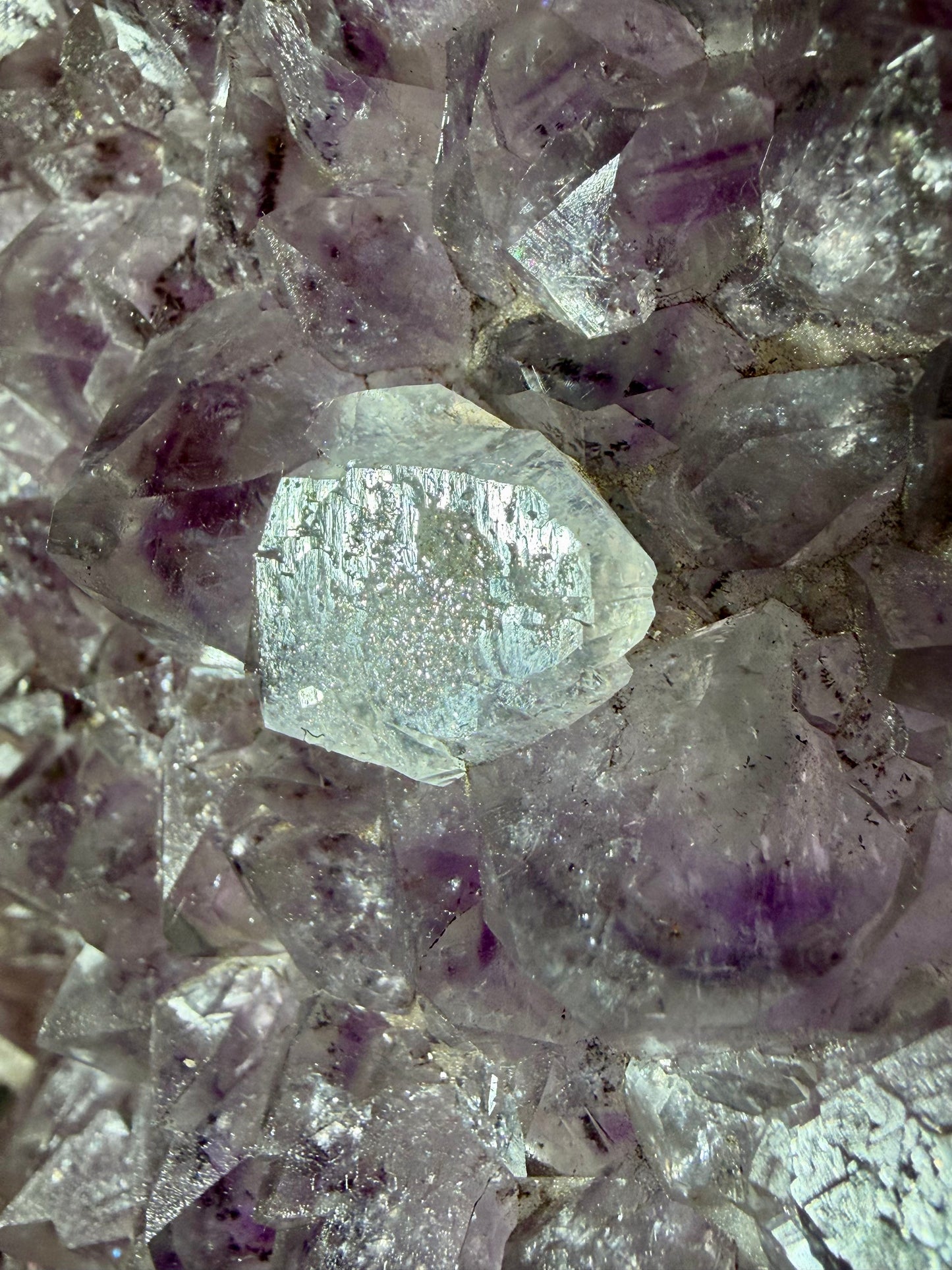 XL Amethyst Mirror With Agate & Hematite