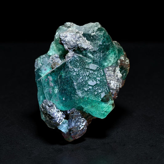 Boulangerite-Included Blue Fluorite With Sulfide Minerals - Milpo Atacocha | River Walkers Minerals