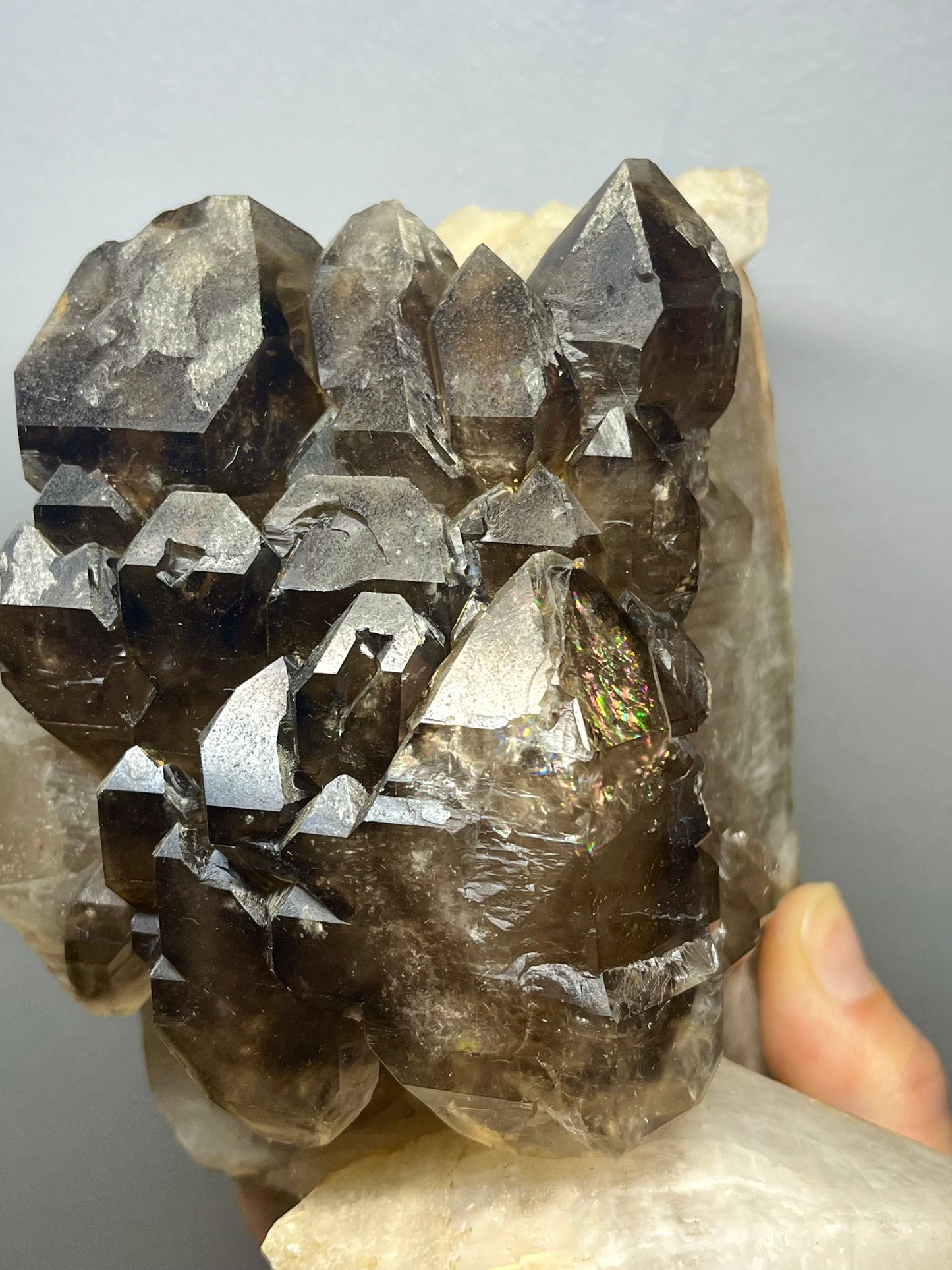 Smokey Elestial Quartz With Enhydros- Neu Schwabben Mine