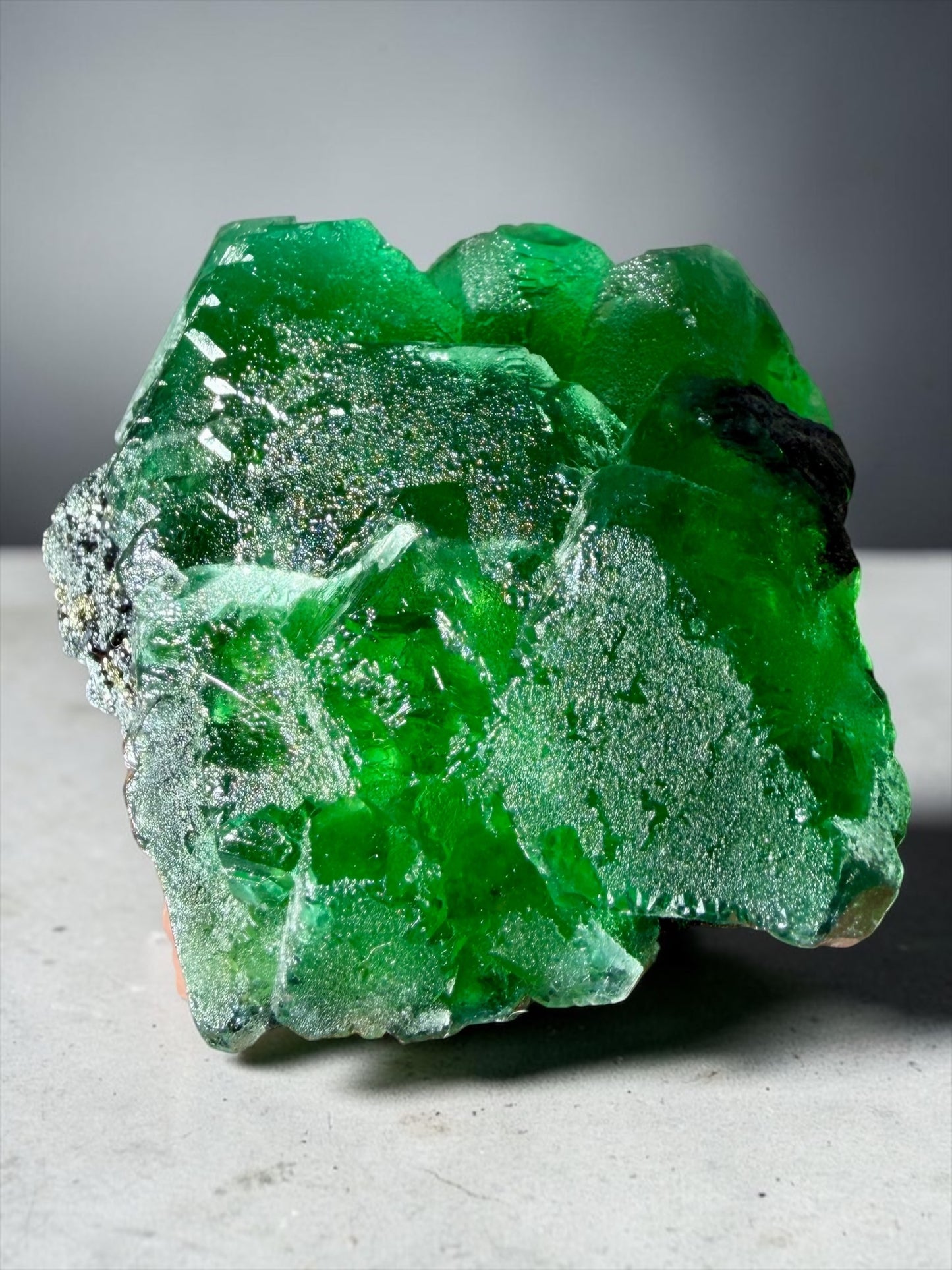 Apple Green Octahedral Fluorite with Galena & Pyrite- Peru | River Walkers Minerals