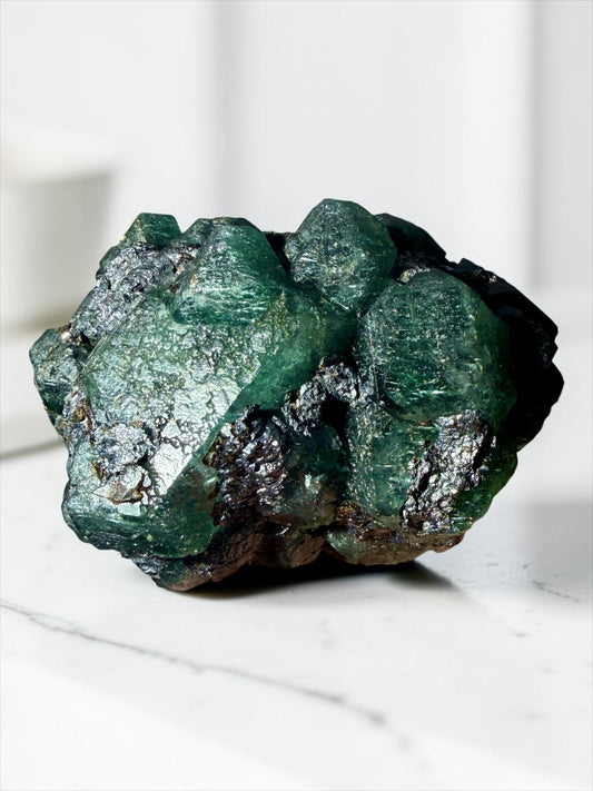 Massive Boulangerite-Included Blue Fluorite- Peru | River Walkers Minerals