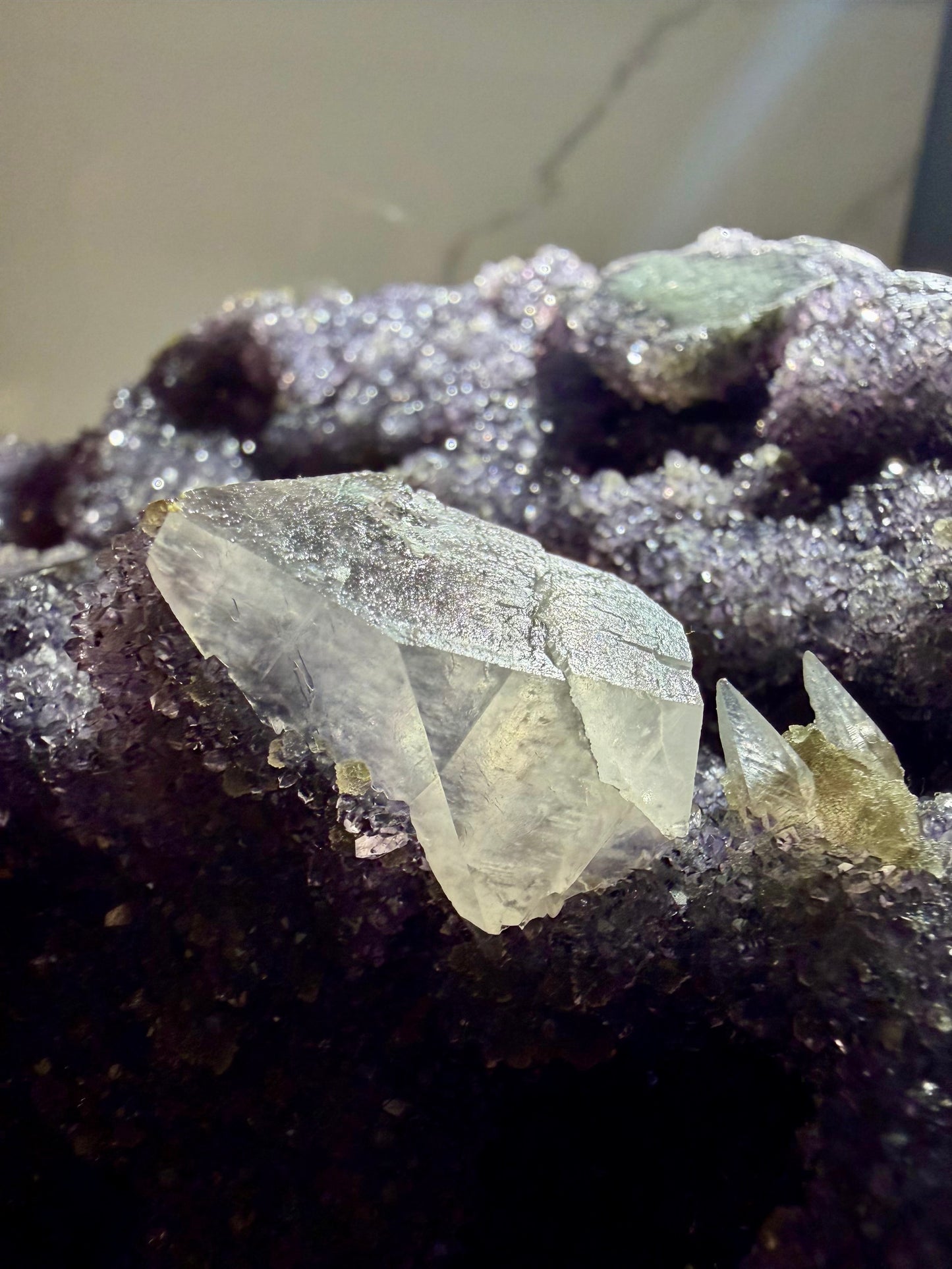Blueberry Amethyst with UV Calcite- Uruguay | River Walkers Minerals