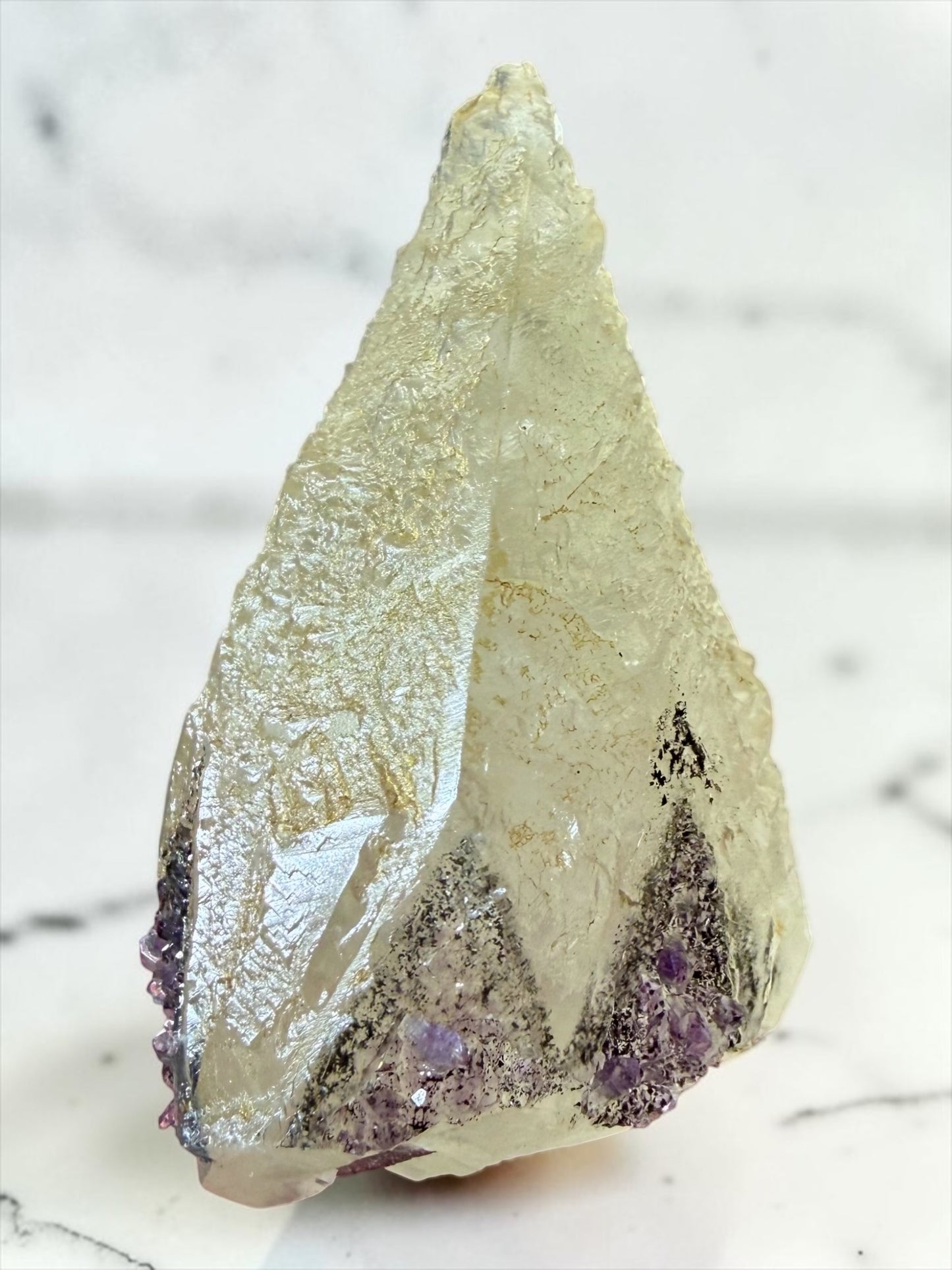 Exceptional Calcite with Amethyst & Goethite Zones- Uruguay | River Walkers Minerals