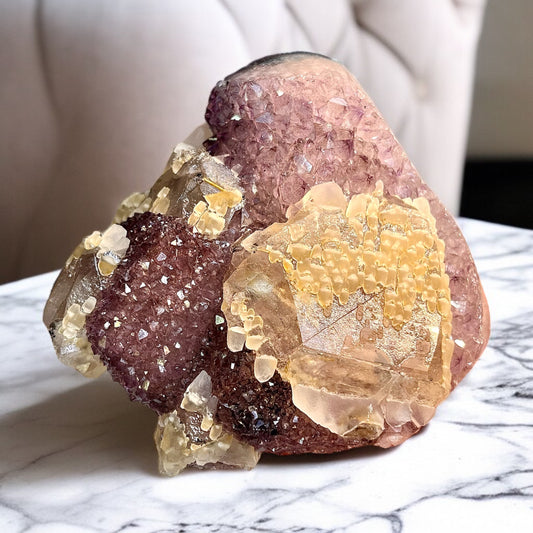 Uruguayan Amethyst with Complex Calcite Growth