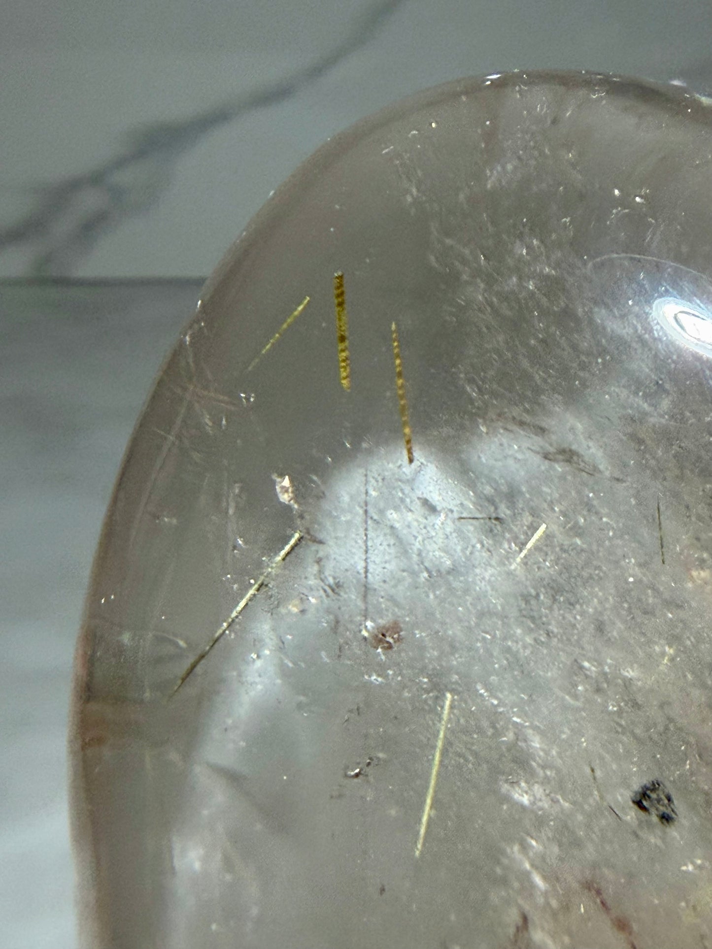 Golden Rutile Smoky Quartz Lens- Brazil | River Walkers Minerals