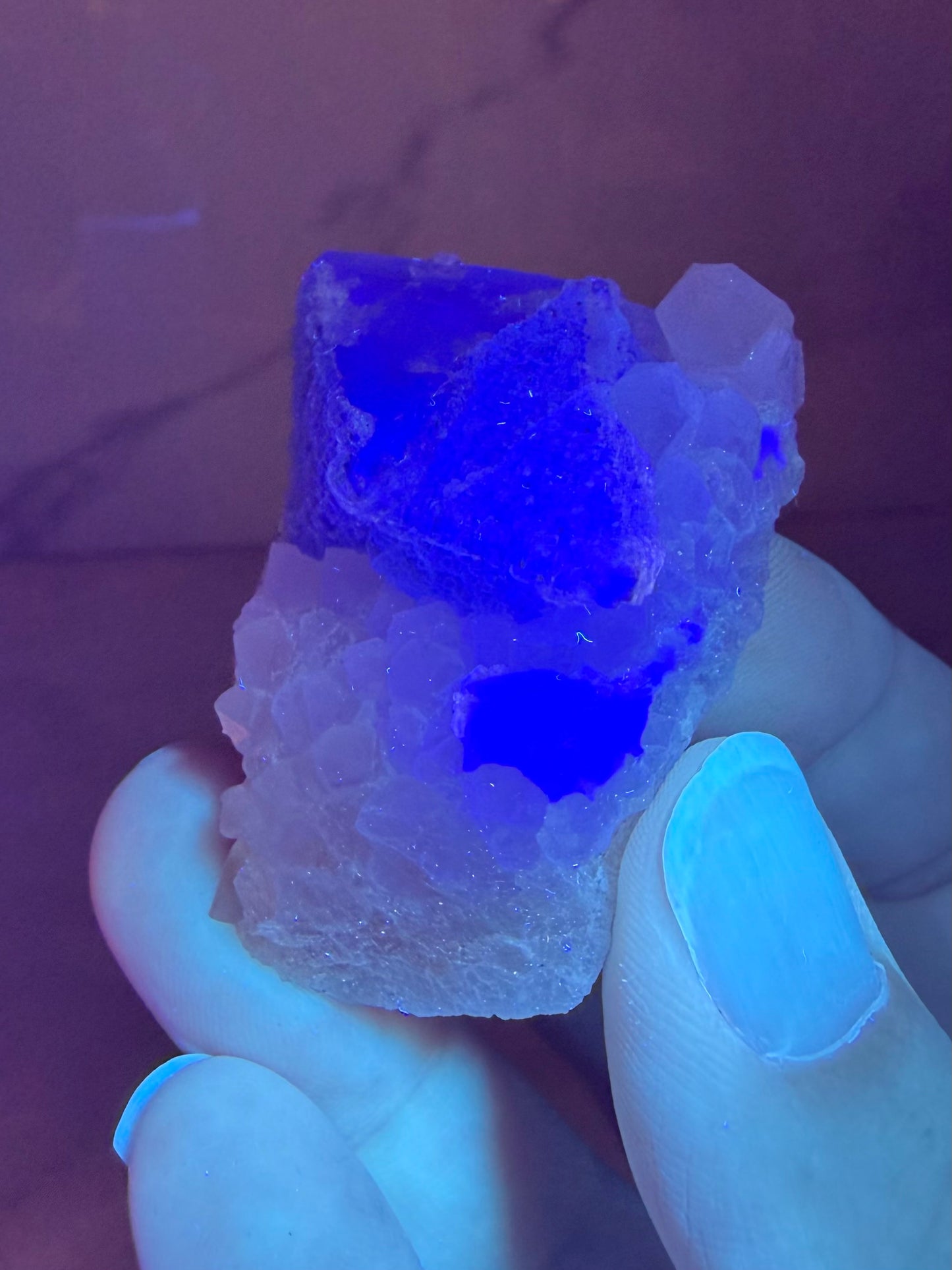 Mini Intertwined Octahedral Fluorite on Quartz- Longyan | River Walkers Minerals