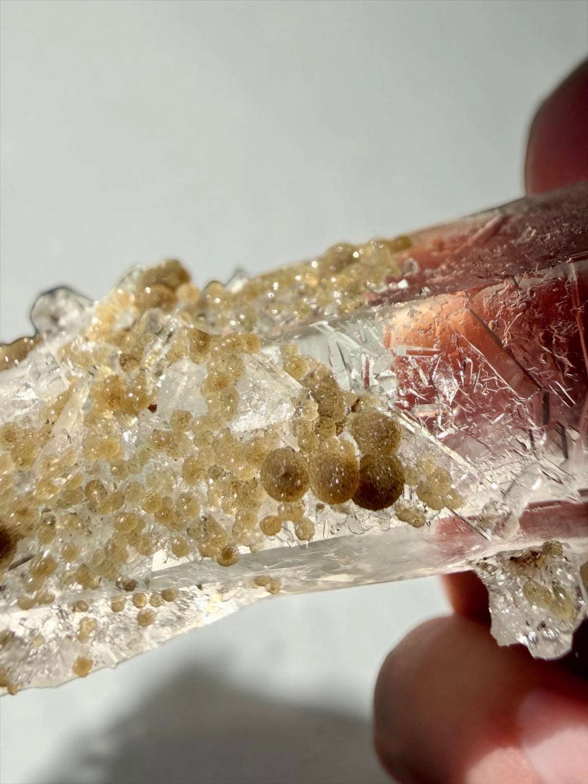 Exceptional Top Quality Quartz Point With Spherical Goethite- Diamantina | River Walkers Minerals