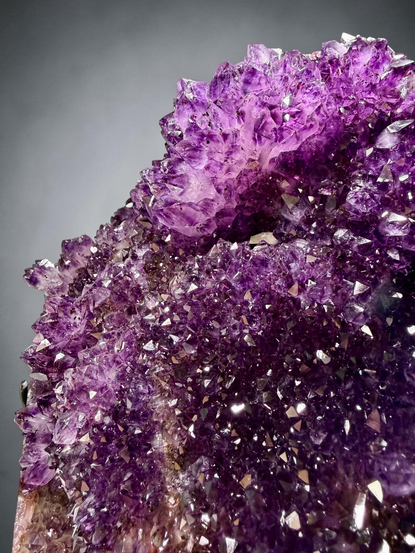 Dramatic Amethyst x Hematite Statement Piece With Custom Base- Brazil | River Walkers Minerals