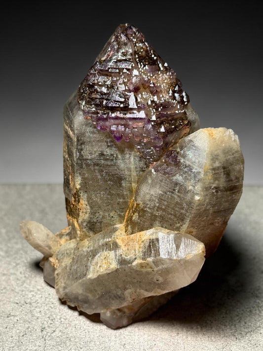 World-Class Double-Terminated Scepter Quartz with Amethyst Crown- Vietnam | River Walkers Minerals