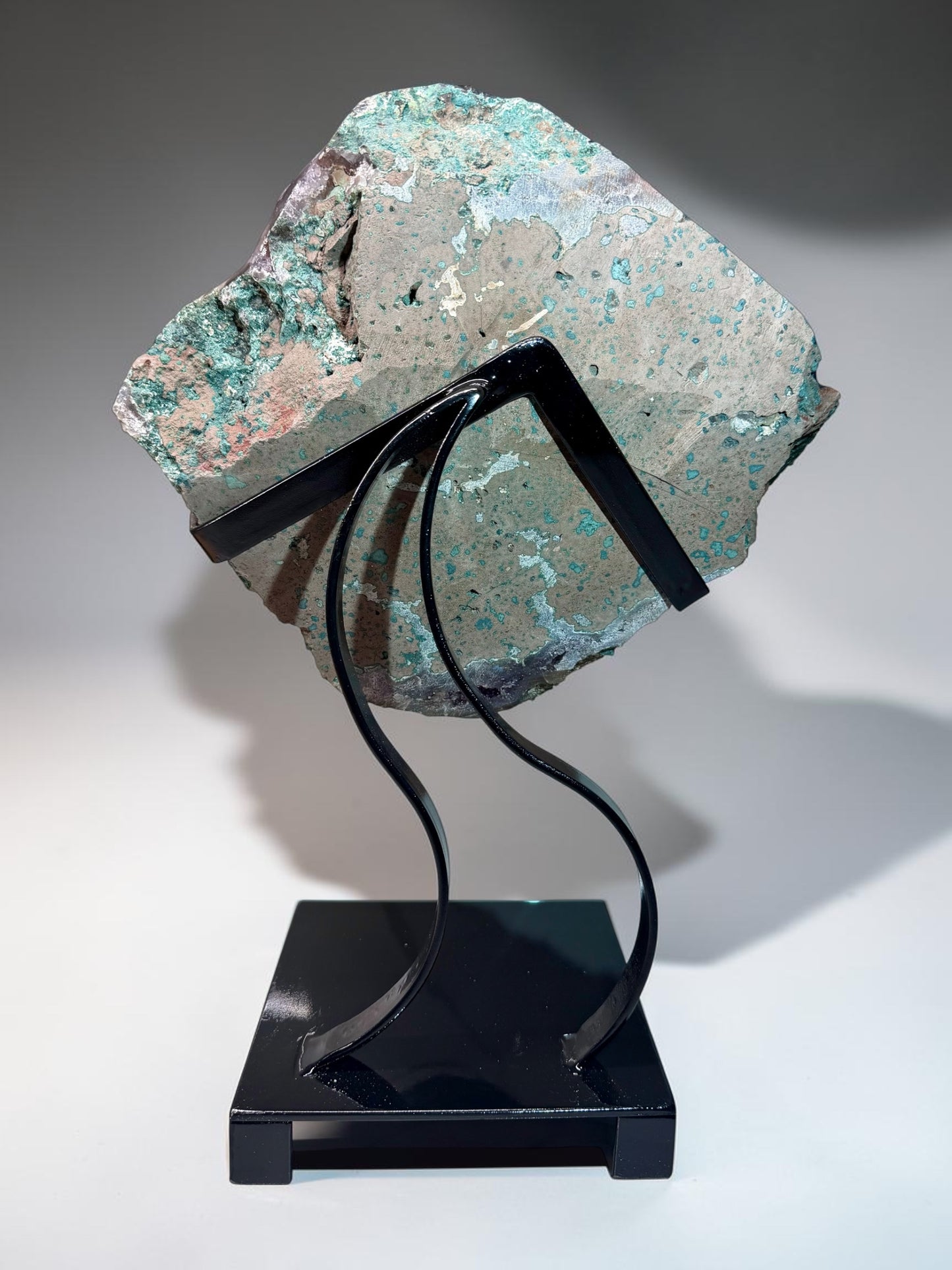 Dramatic Amethyst x Hematite Statement Piece With Custom Base- Brazil | River Walkers Minerals