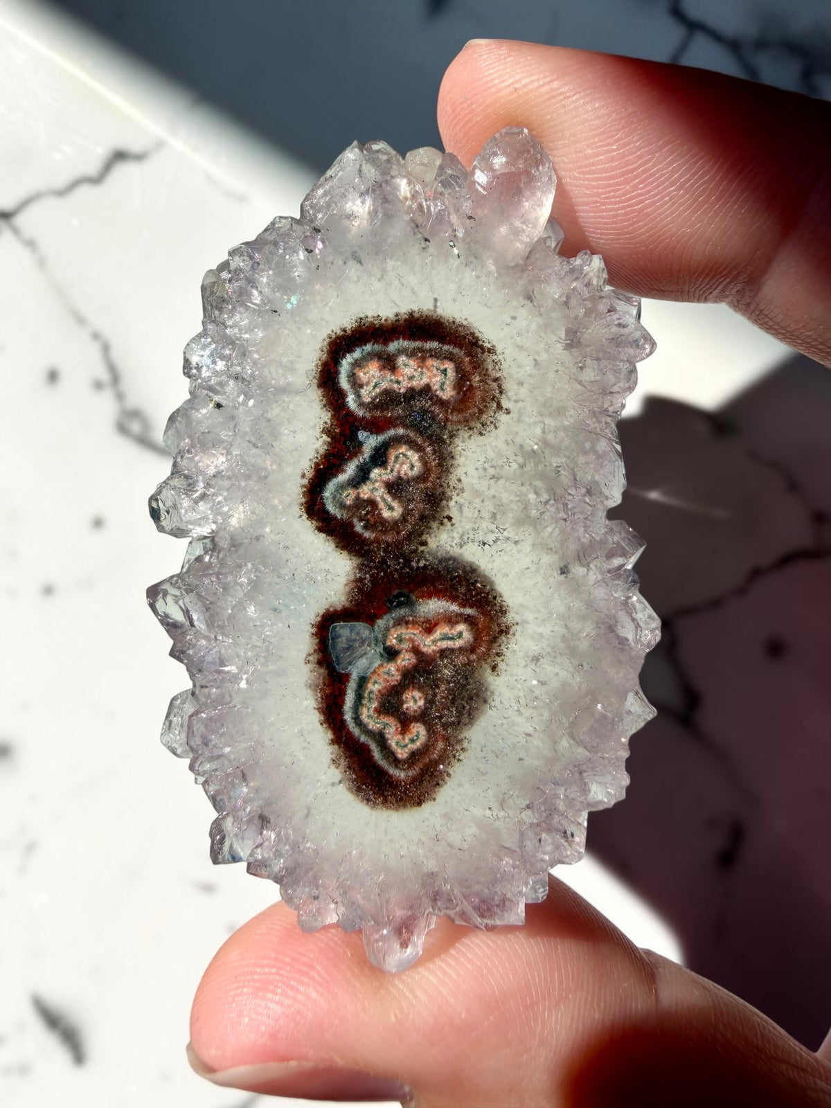 Special Stalactite Slice with Red & Brown Core- Uruguay | River Walkers Minerals
