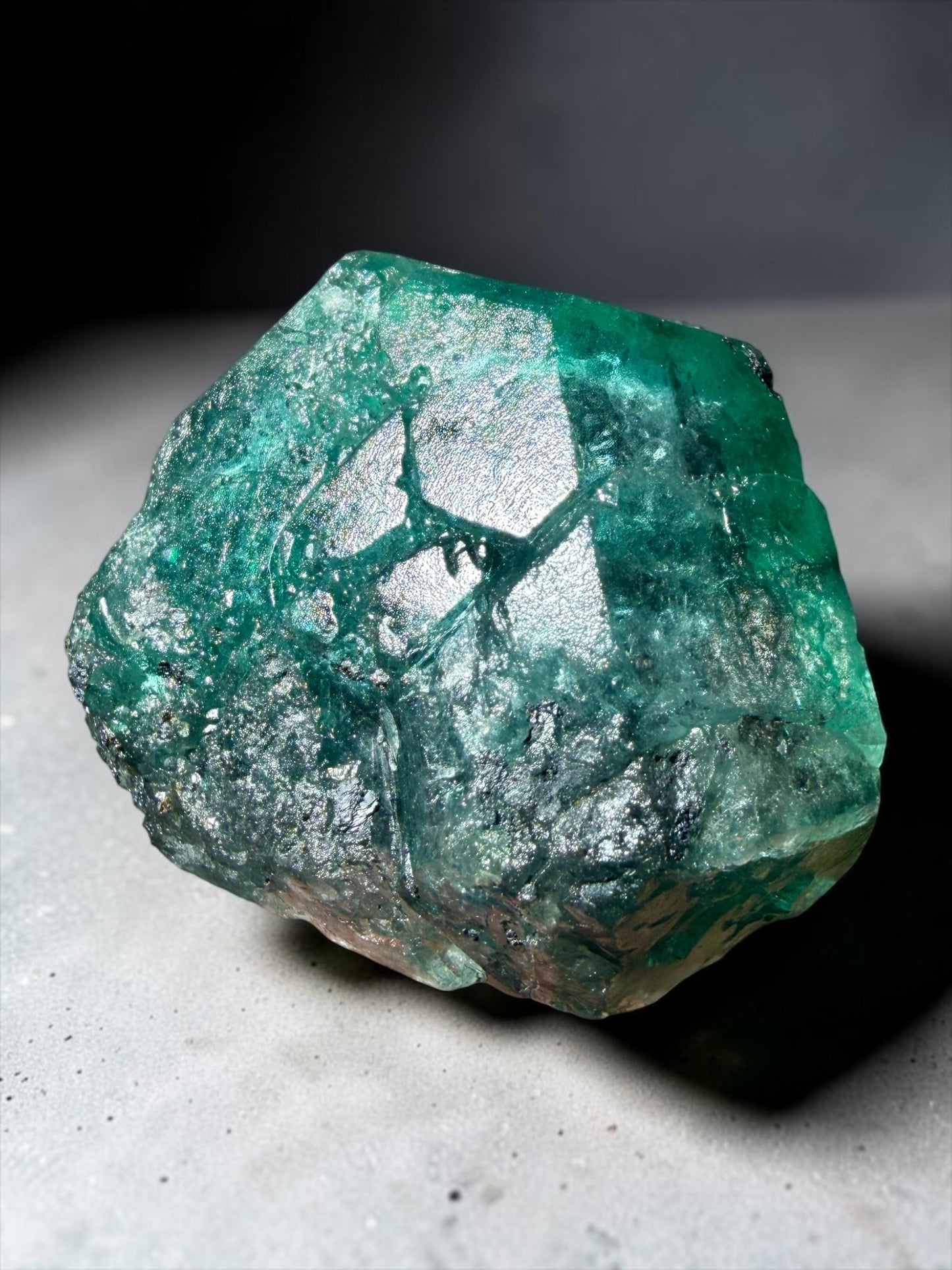Ocean Blue Dodecahedral Fluorite with Boulangerite inclusions, Galena & Pyrite- Peru | River Walkers Minerals
