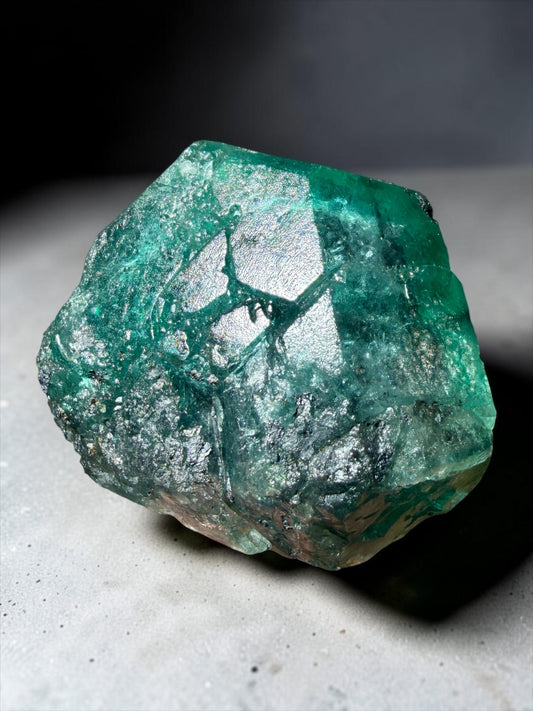 Ocean Blue Dodecahedral Fluorite with Boulangerite inclusions, Galena & Pyrite- Peru | River Walkers Minerals