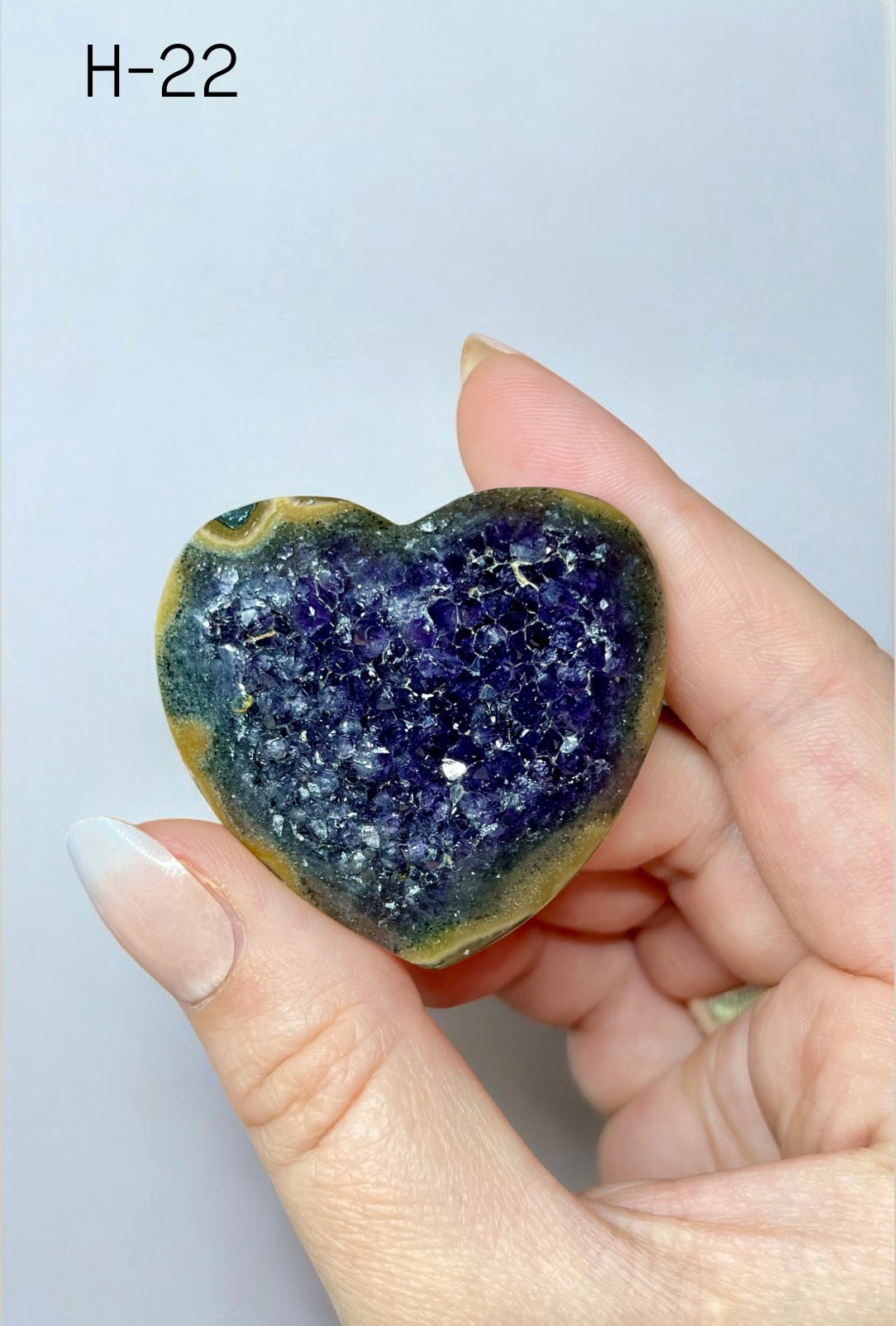 Druzy Rainbow Amethyst x Jasper Hearts 2”