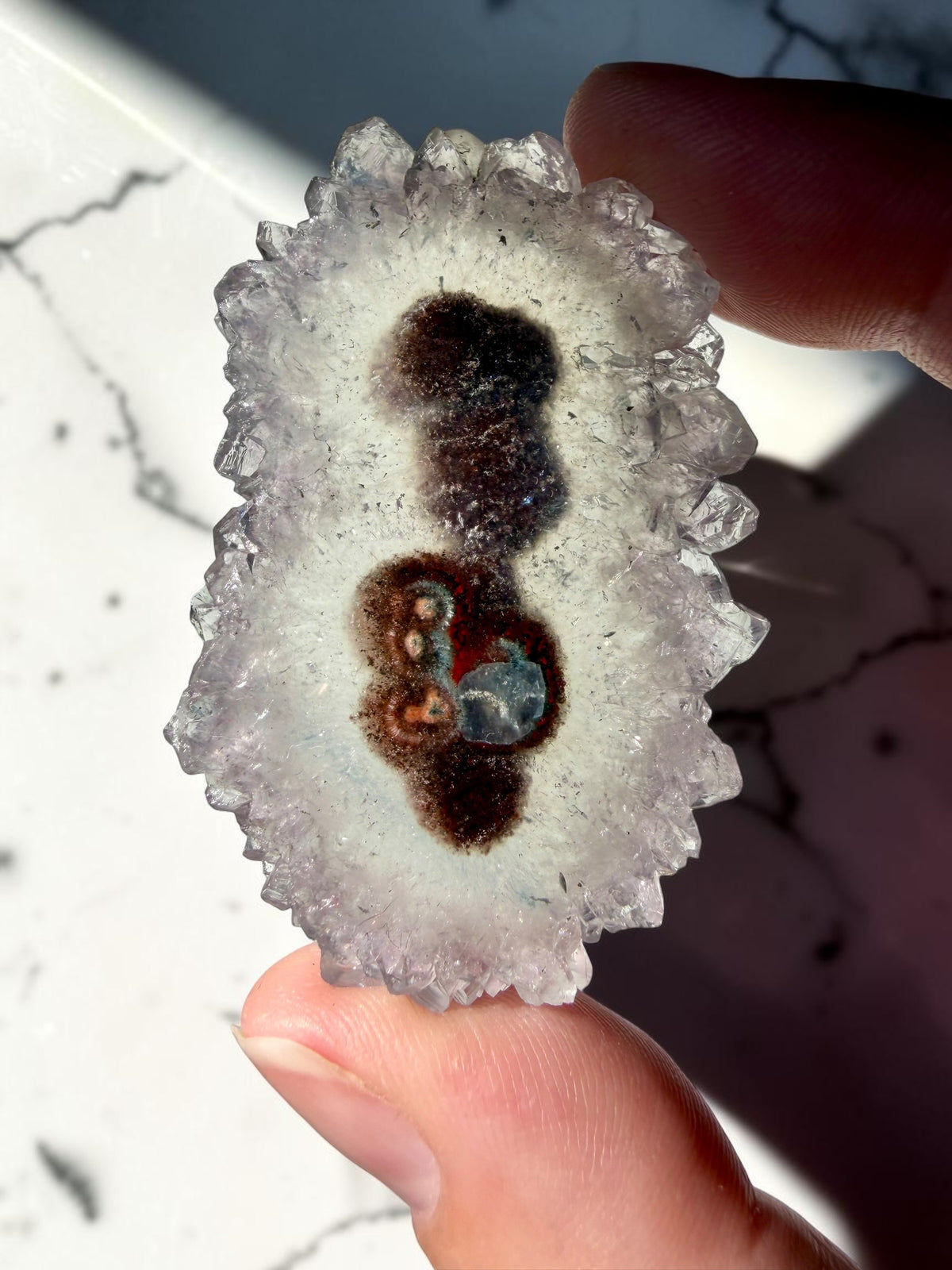 Special Stalactite Slice with Red & Brown Core- Uruguay | River Walkers Minerals