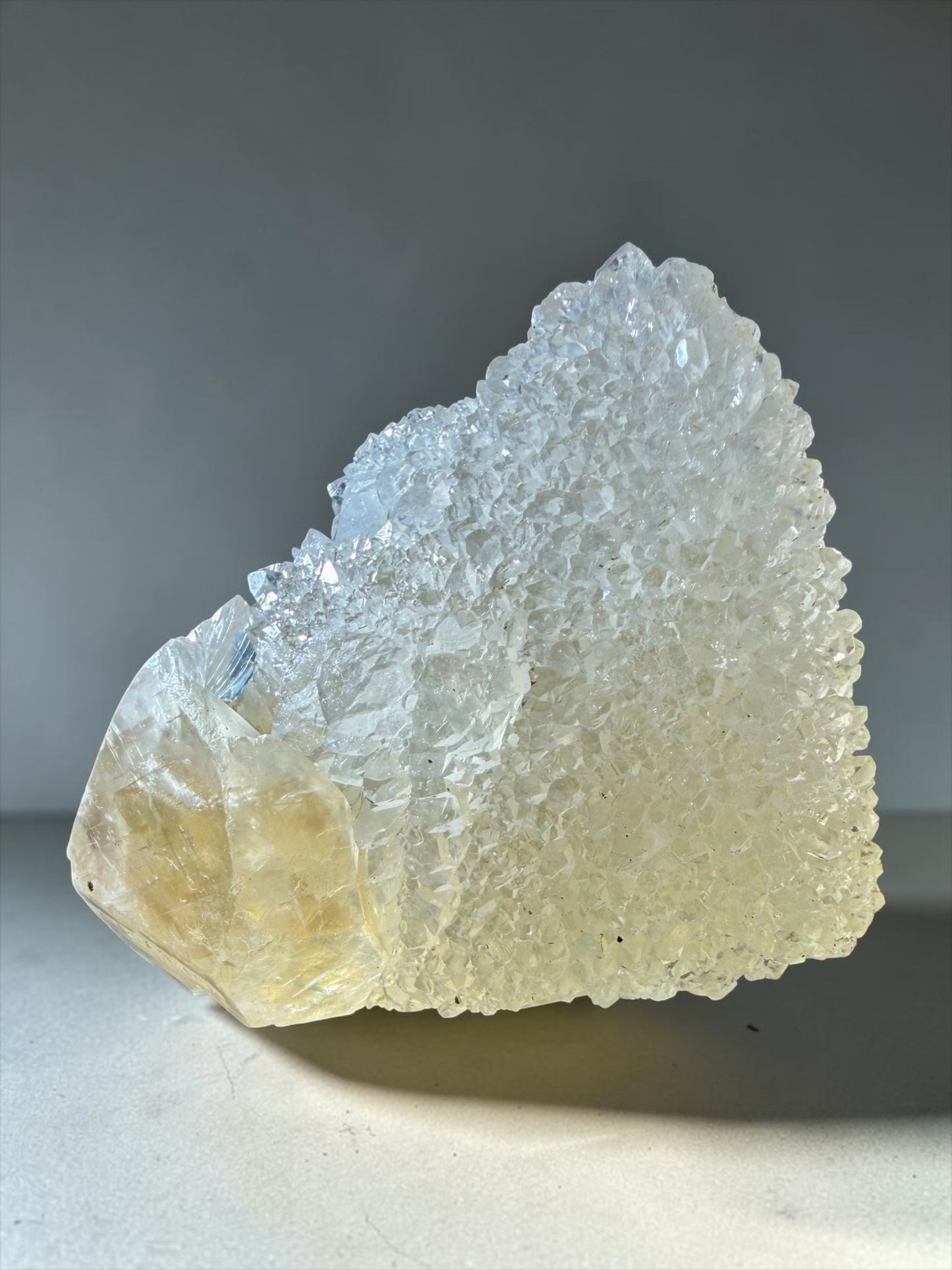 Quartz-Coated Honey Calcite with Druzy- Uruguay | River Walkers Minerals