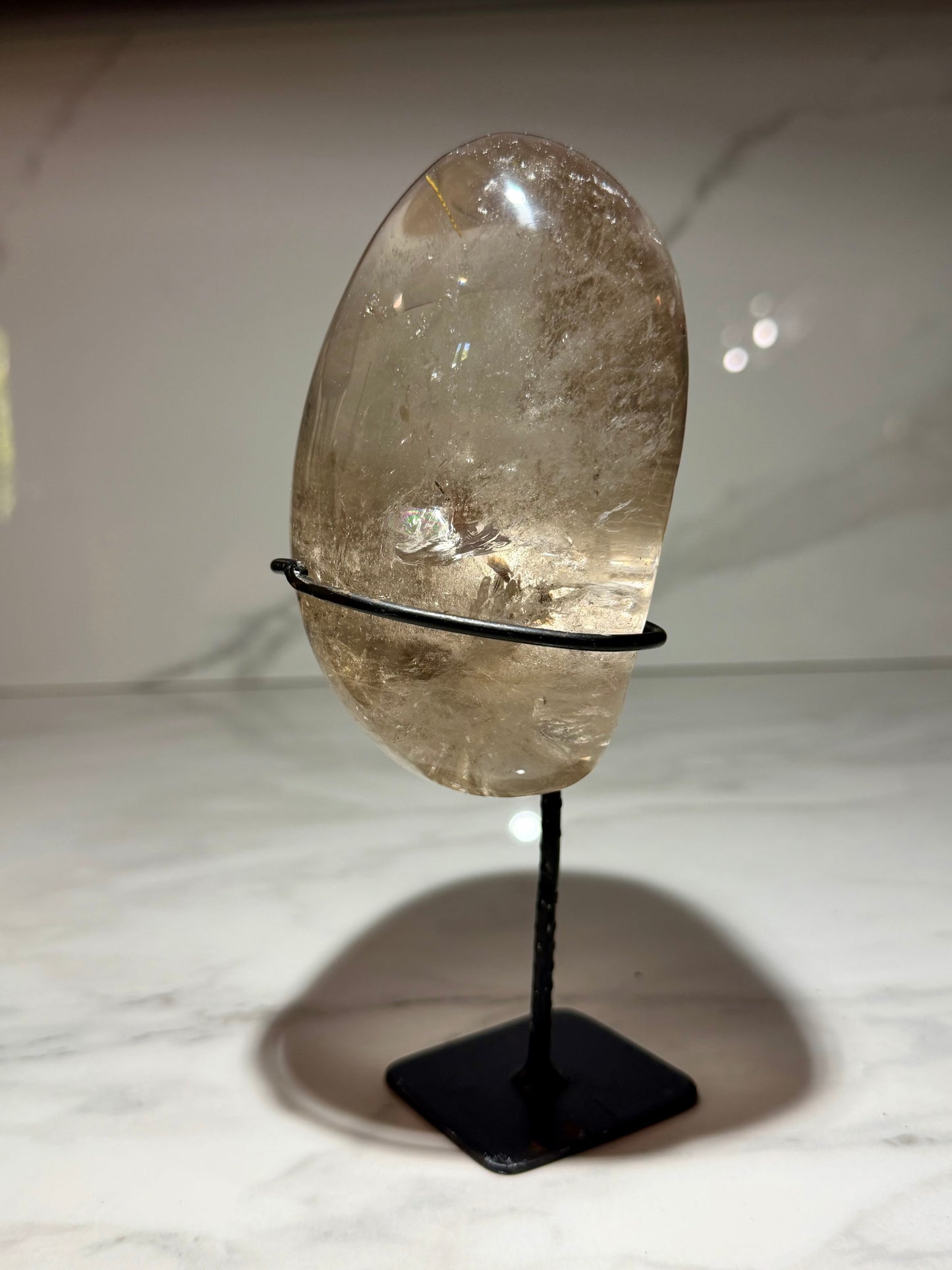 Golden Rutile Smoky Quartz Lens- Brazil | River Walkers Minerals