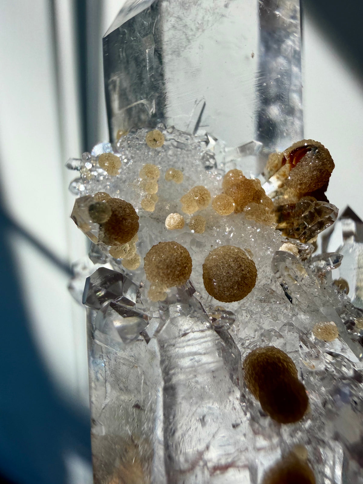Exceptional Top Quality Quartz Point With Spherical Goethite- Diamantina | River Walkers Minerals