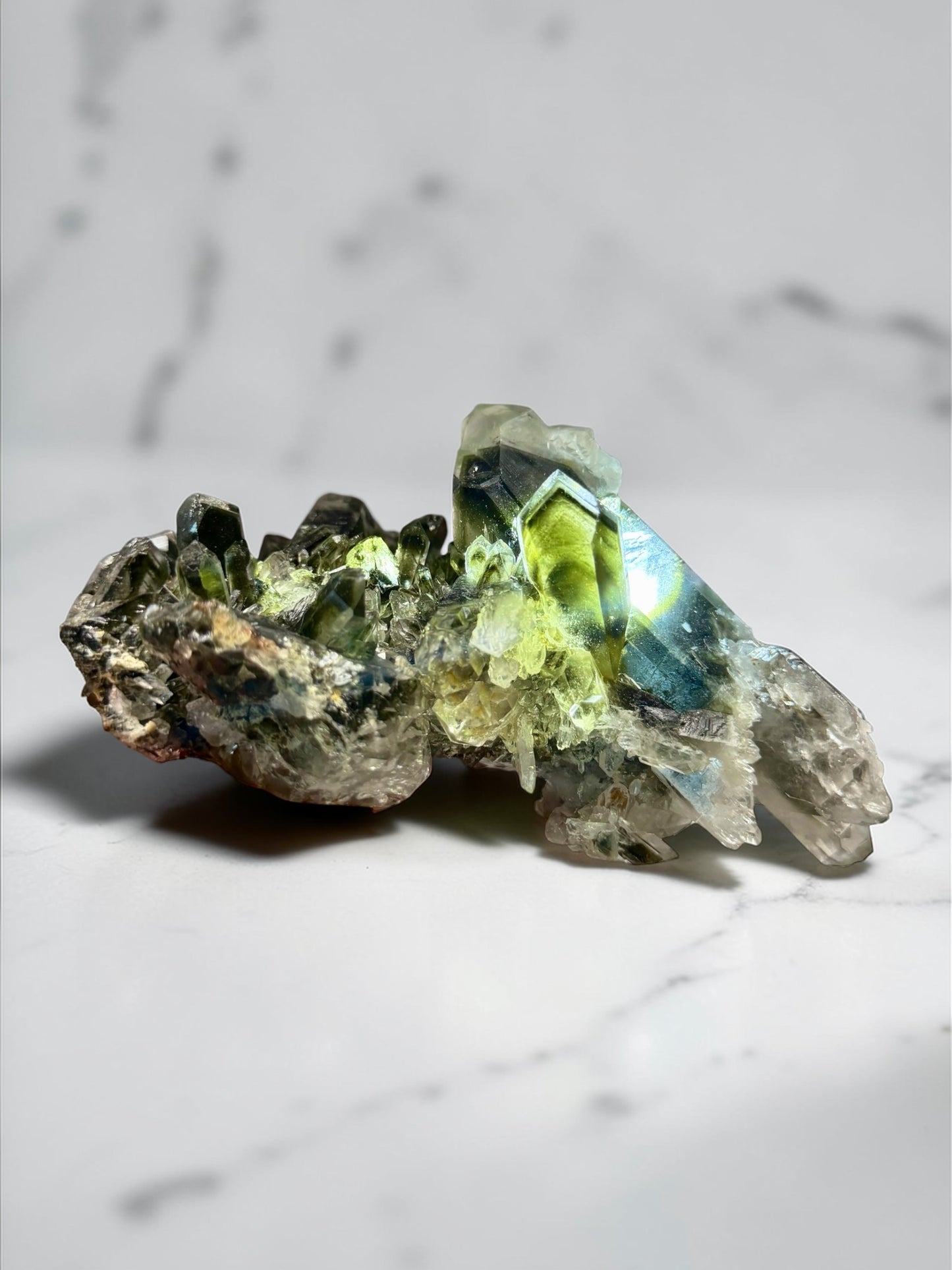 AA+ Chlorite Phantom Quartz Cluster- Yên Bái Province, Vietnam | River Walkers Minerals