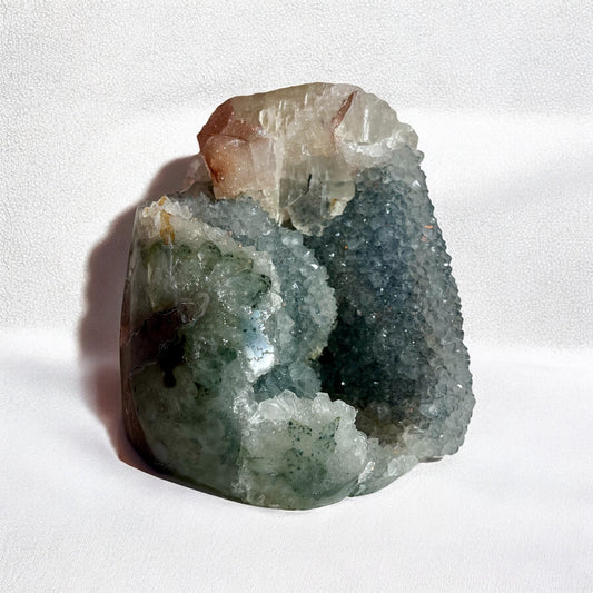 URUGUAY COLLECTION- Rainbow Amethyst x Calcite- Green, Blue, Pink Cut Base